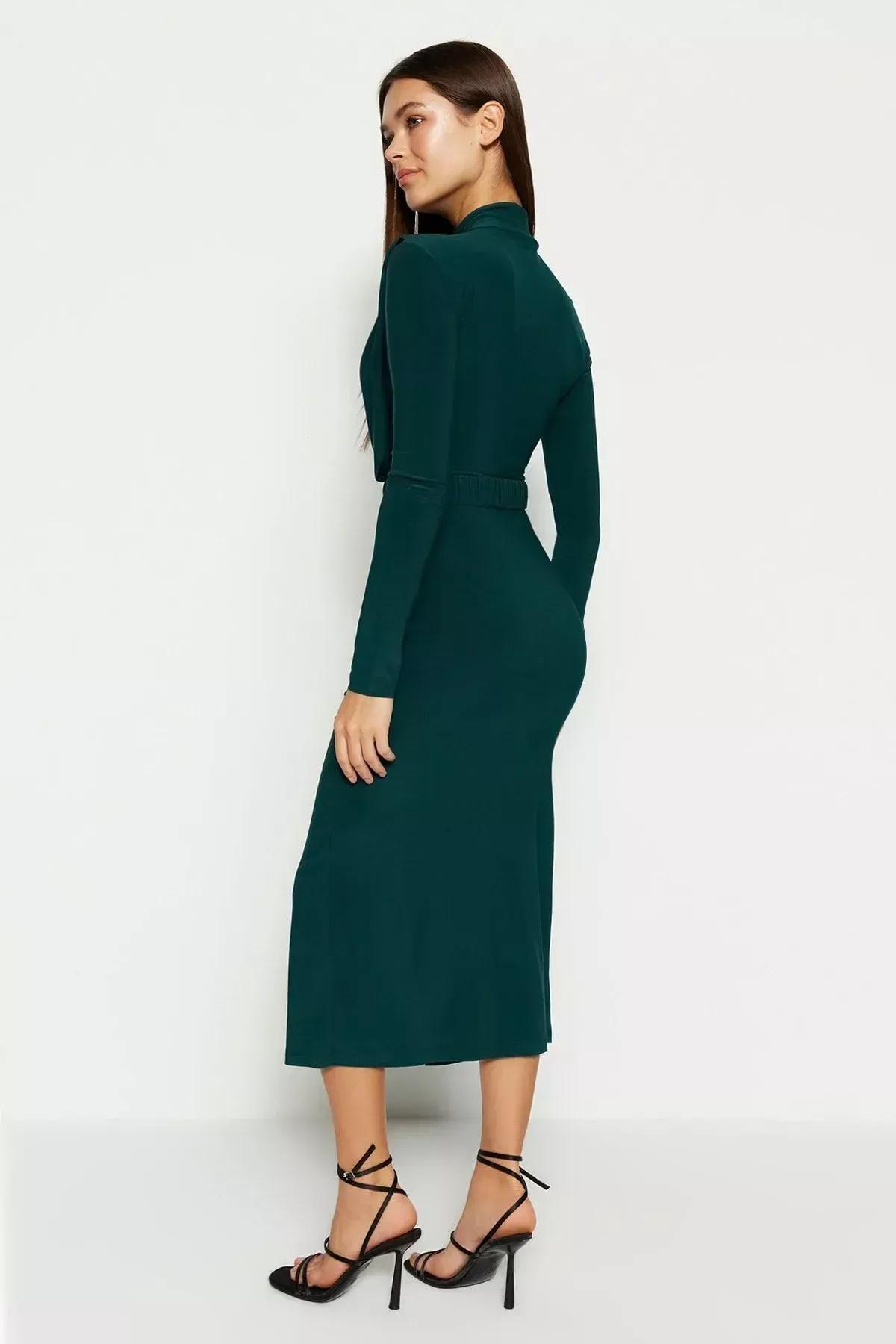 Green Bodycon Dress, Green, large image number 4