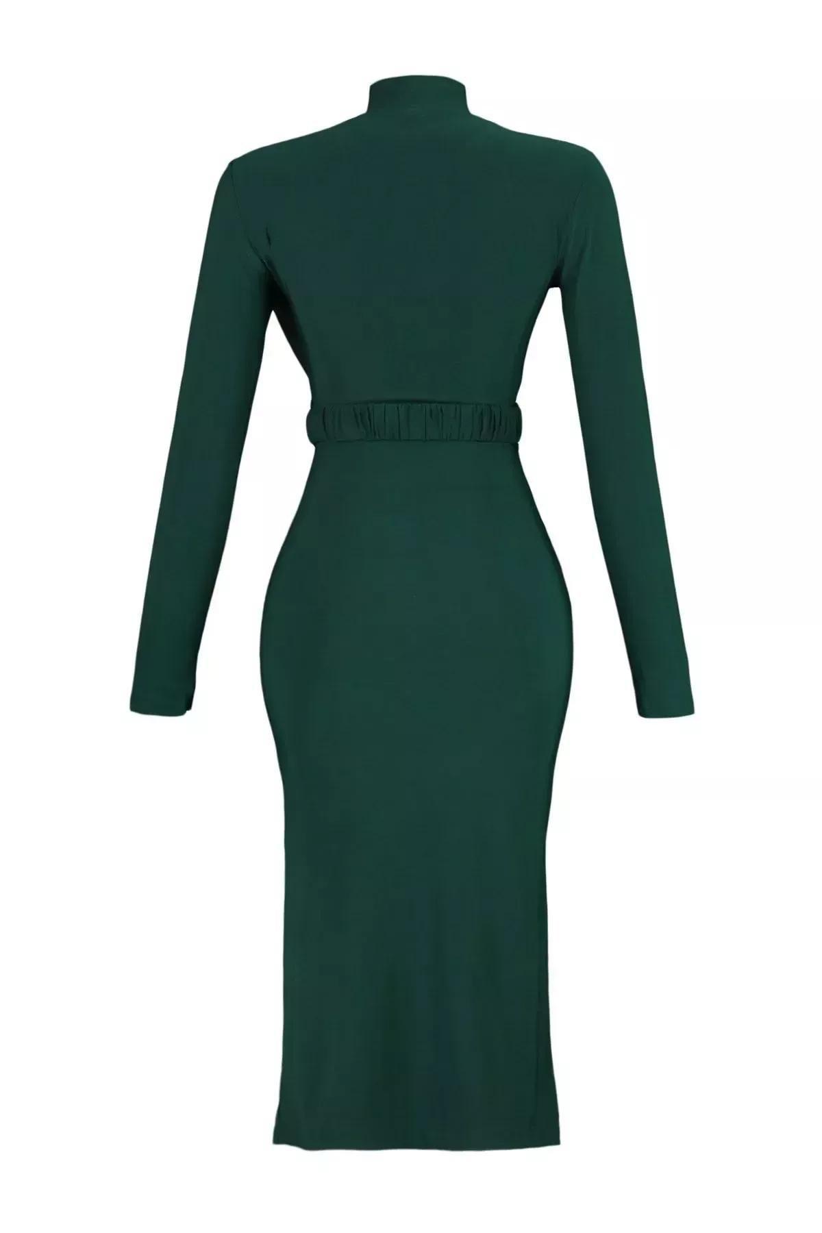 Green Bodycon Dress, Green, large image number 5