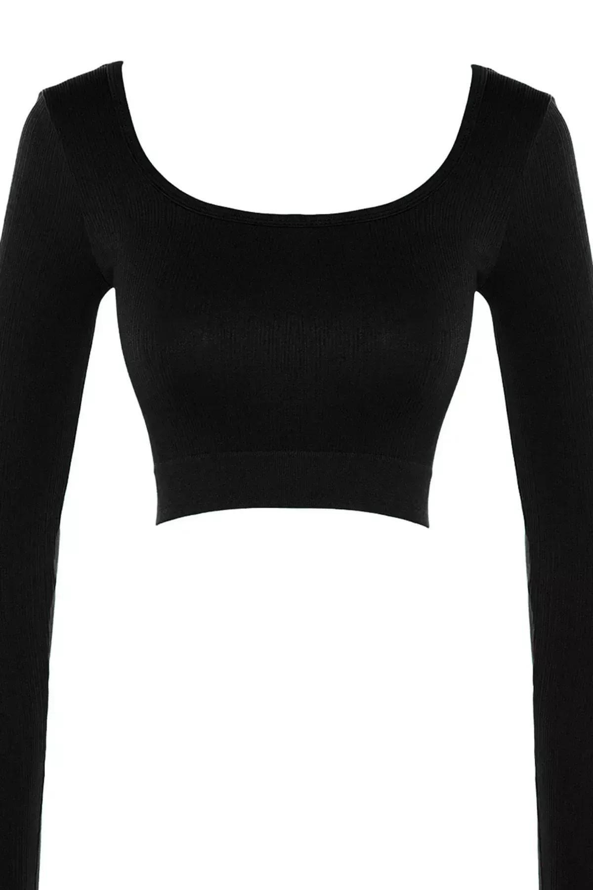 Black Fitted Blouse, , large image number 6