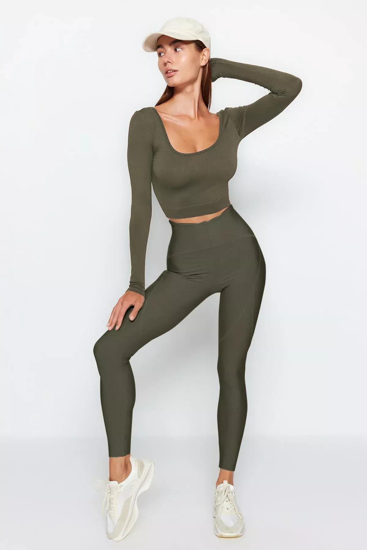 Khaki Fitted Blouse, , large image number 2