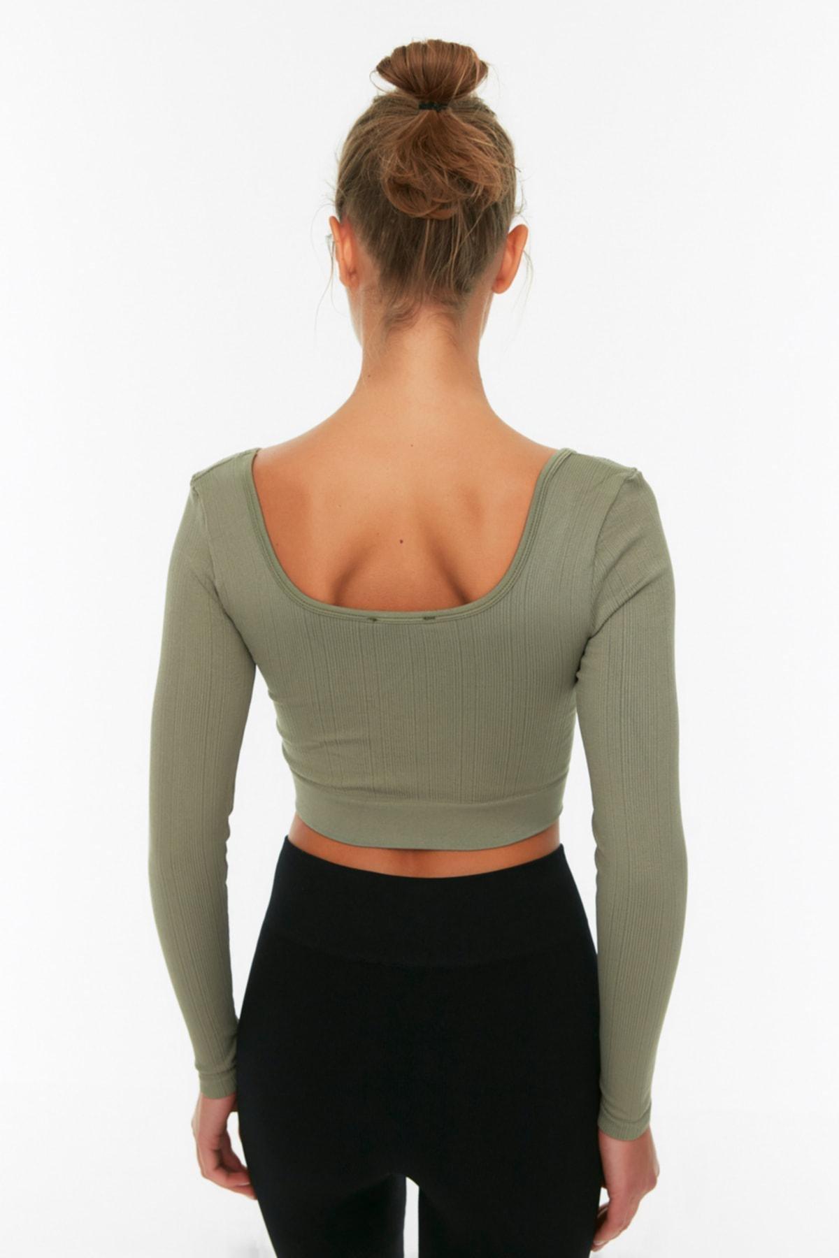 Khaki Fitted Blouse, , large image number 4