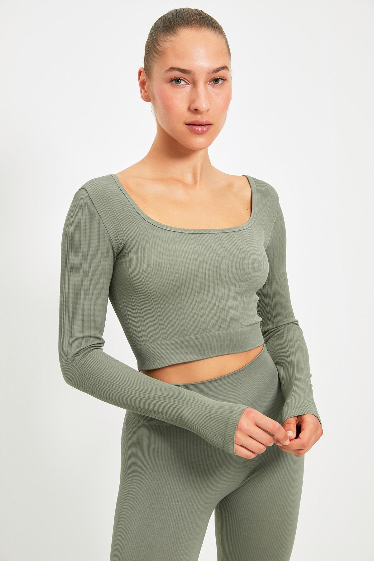 Khaki Fitted Blouse, , large image number 5