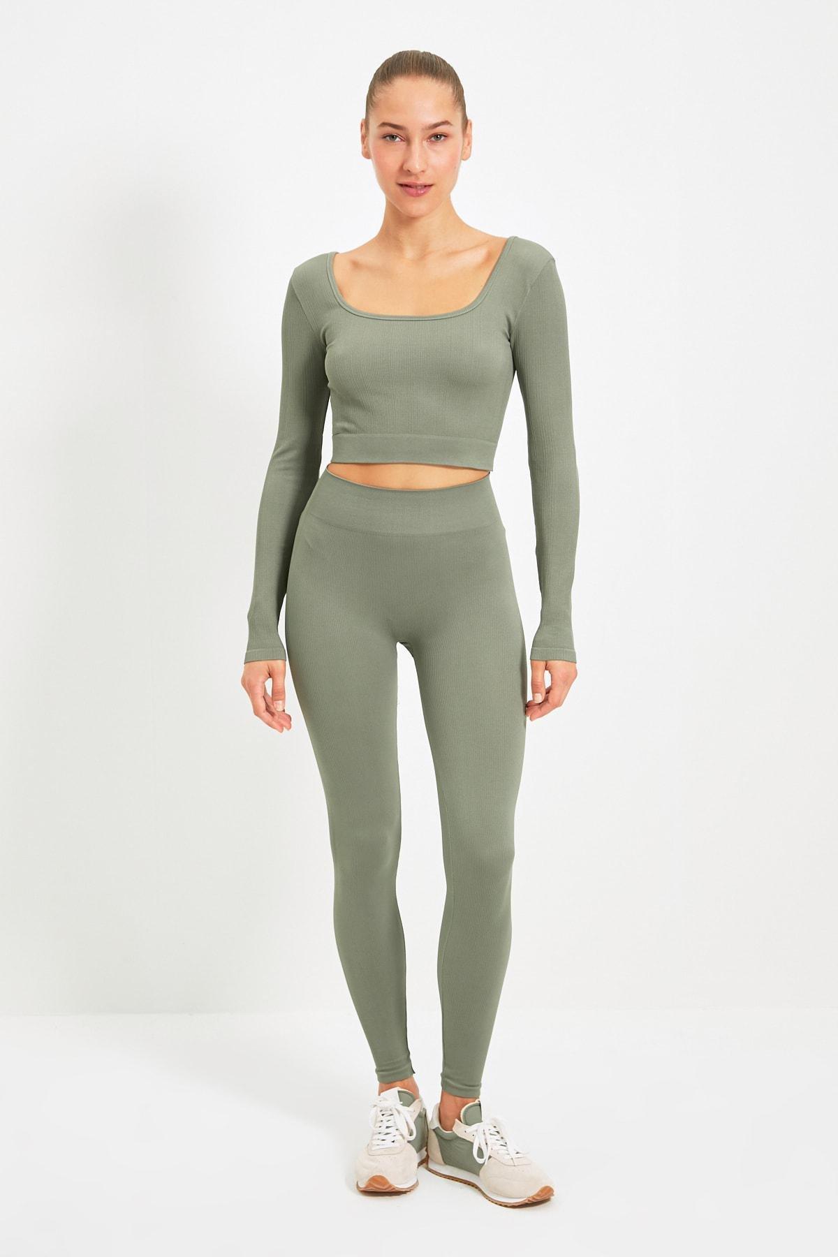 Khaki Fitted Blouse, , large image number 8