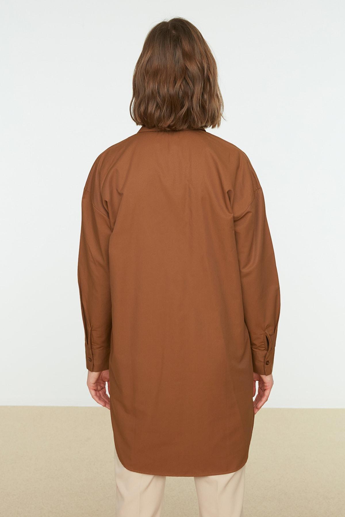 Brown Oversize Shirt, Brown, large image number 8