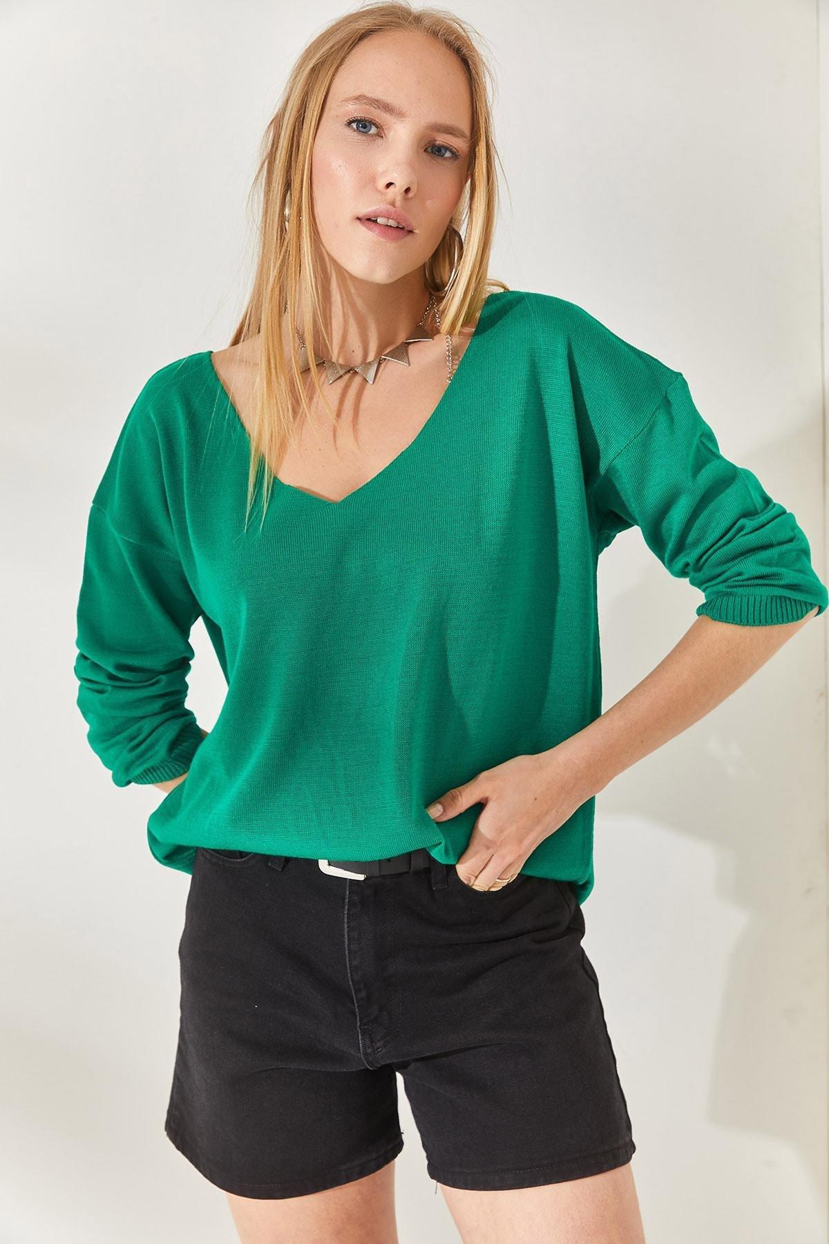 Green Oversize Blouse, Grassgreen, large image number 2