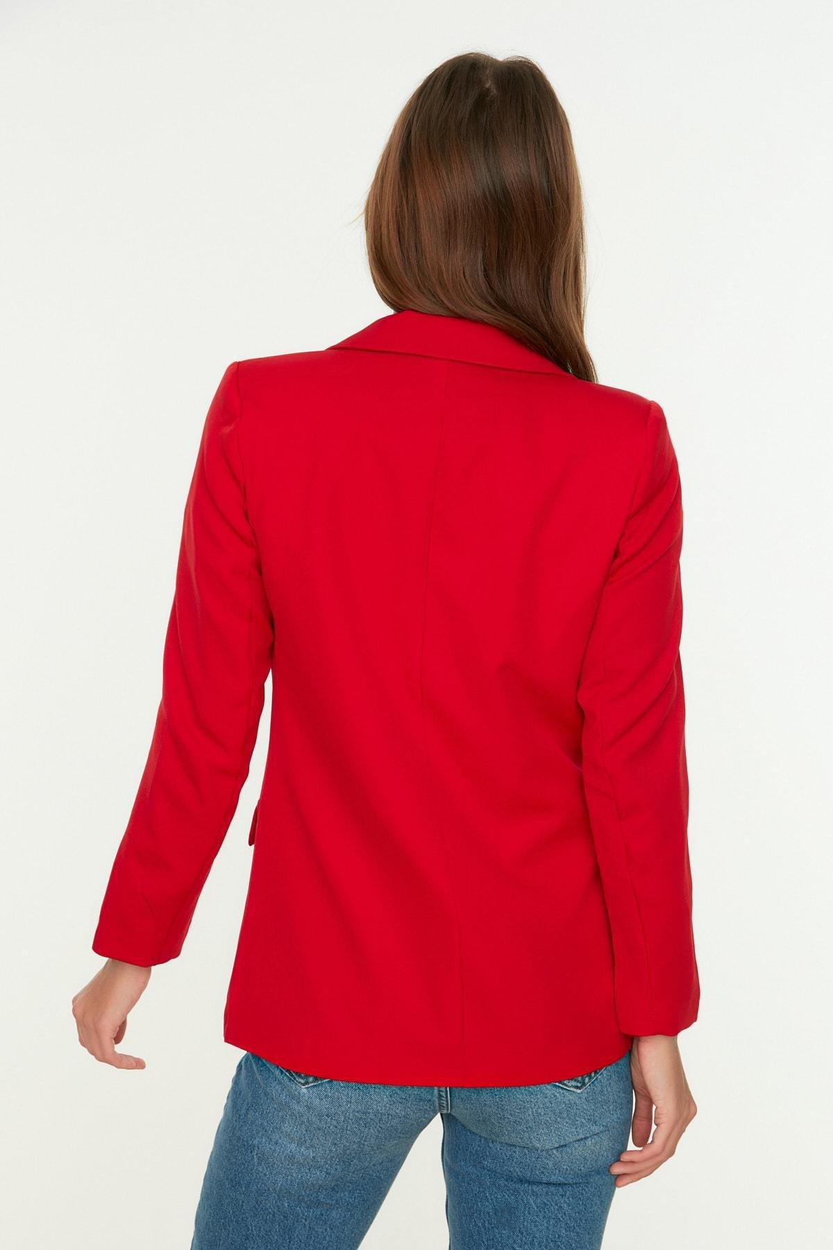 Trendyol - Red Lapel Collar Blazer