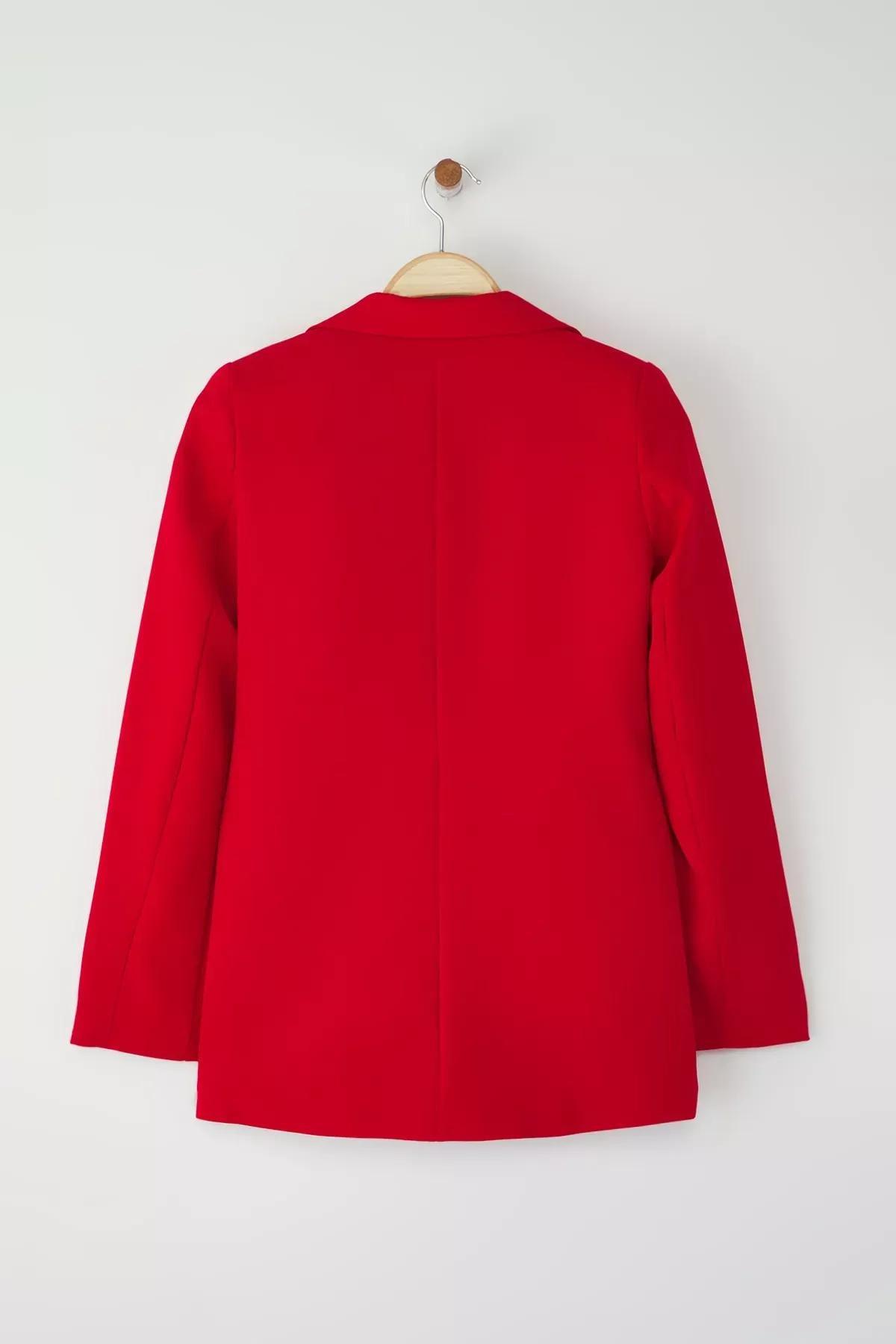 Red Lapel Collar Blazer, , large image number 5