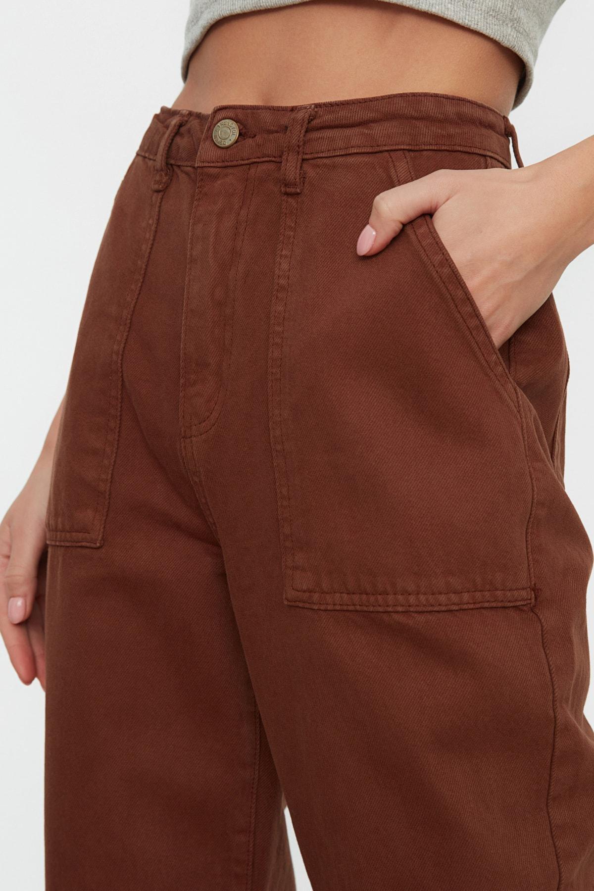 Brown Loose High Waist Jeans, , large image number 3