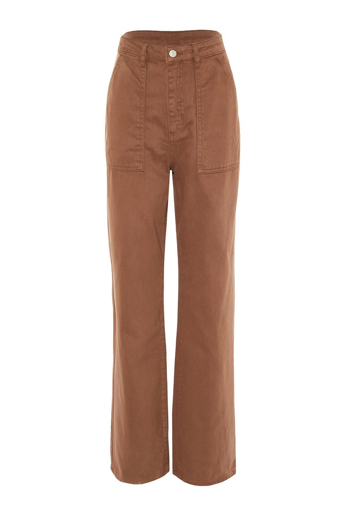Brown Loose High Waist Jeans, , large image number 5