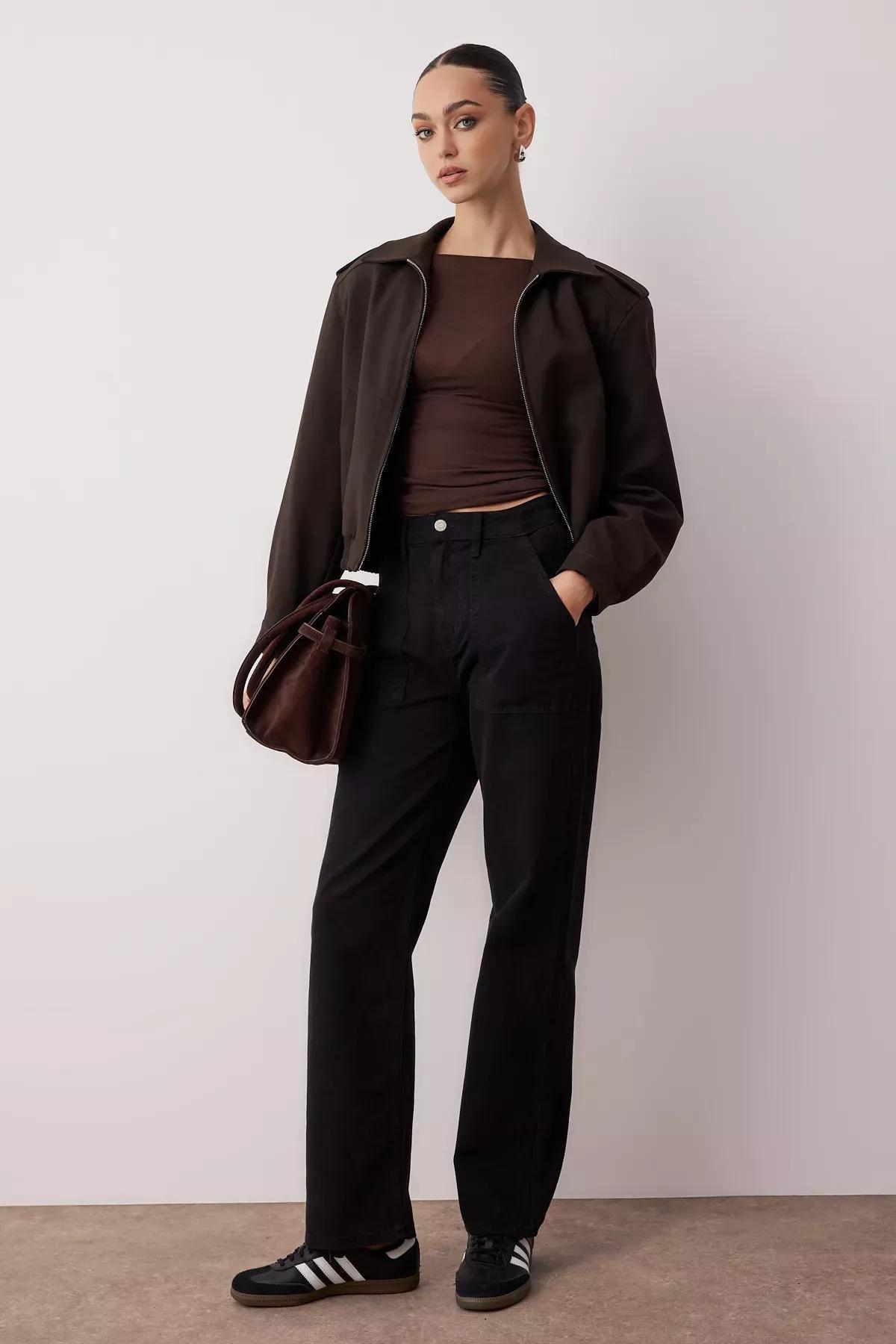 Black Loose High Waist Jeans, , large image number 2