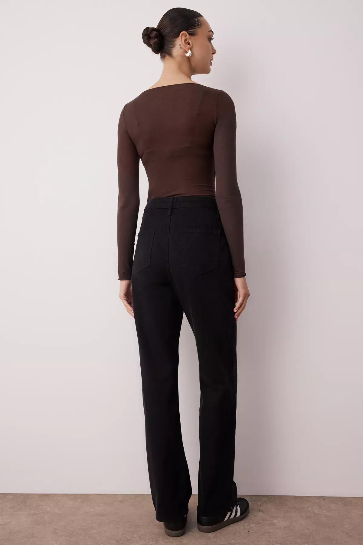 Black Loose High Waist Jeans, , large image number 3