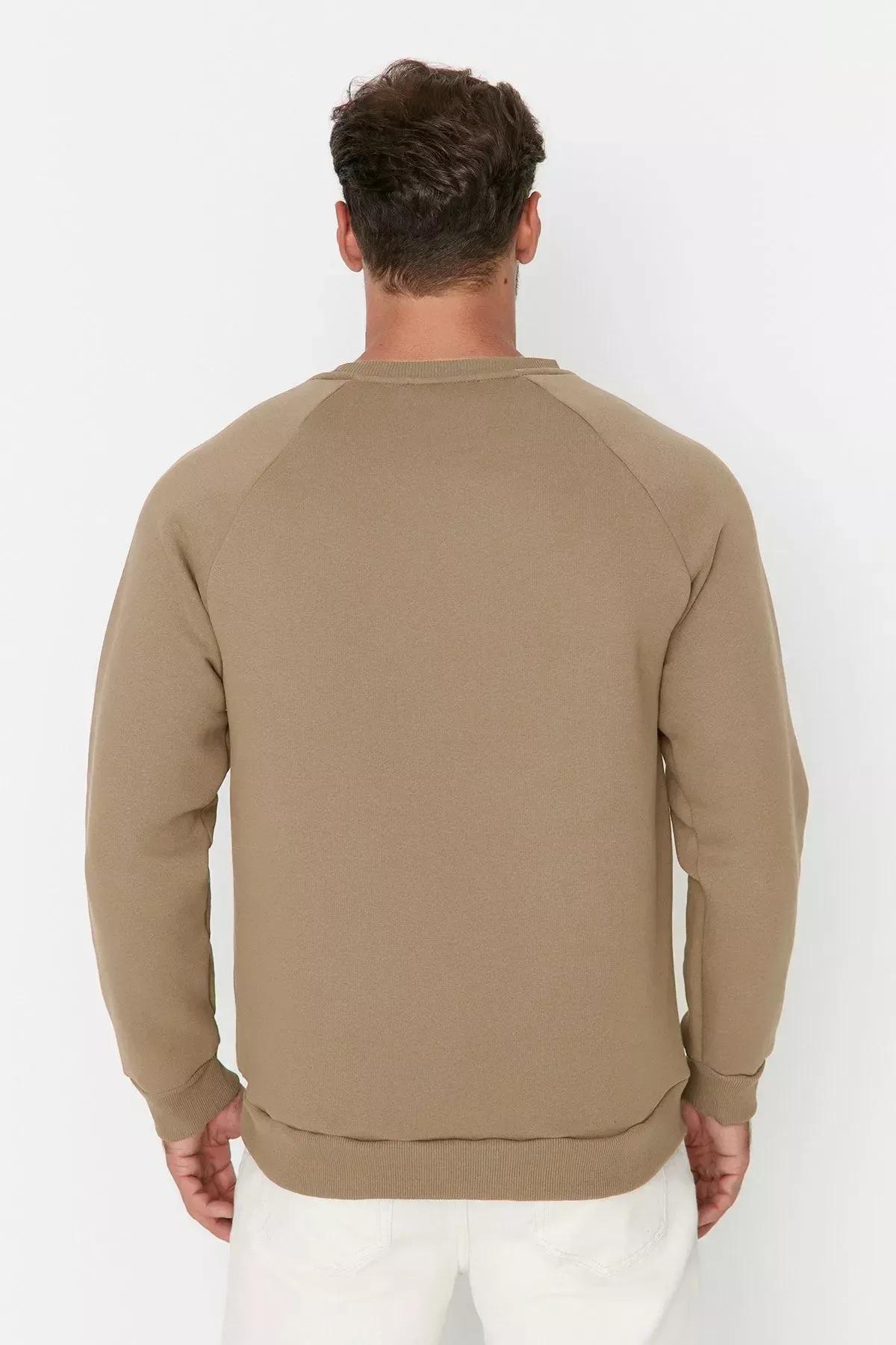 Brown Print Crew Neck Sweatshirt, , large image number 8