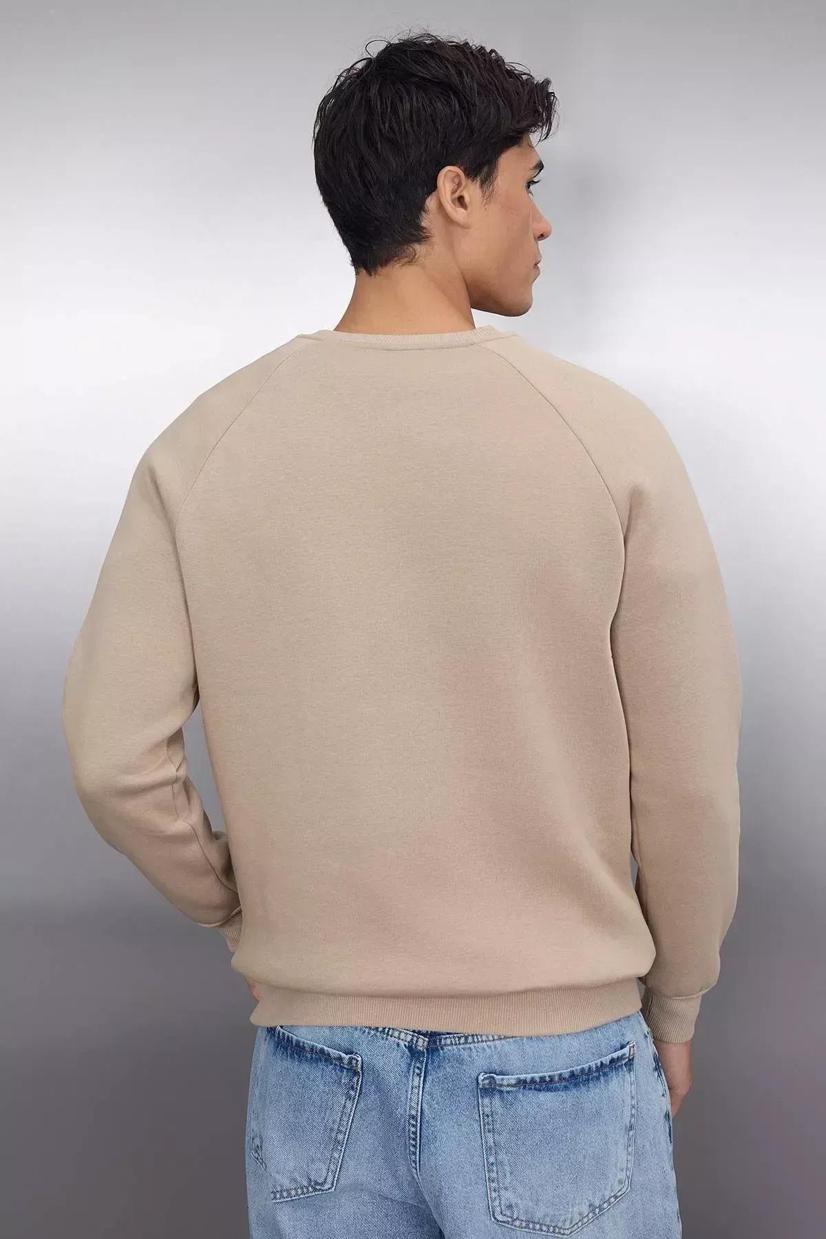 Brown Print Crew Neck Sweatshirt, , large image number 9