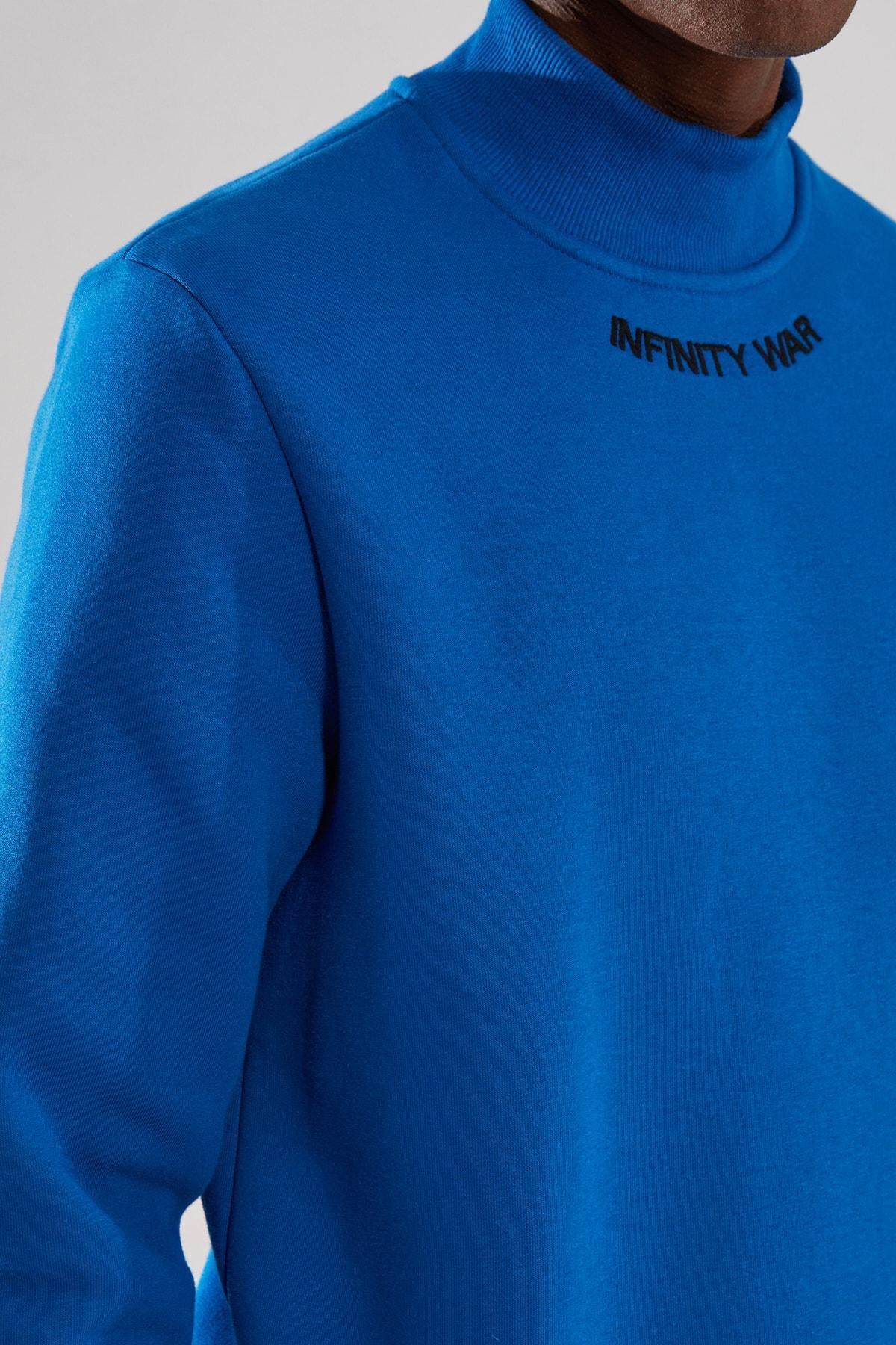 Blue Turtleneck Sweatshirt, , large image number 2