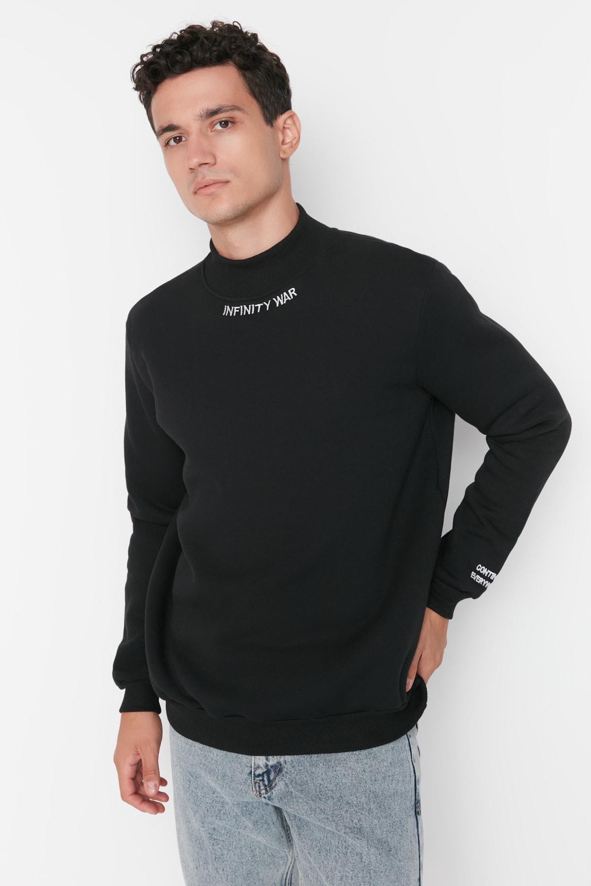 Black Turtleneck Sweatshirt, , large image number 4