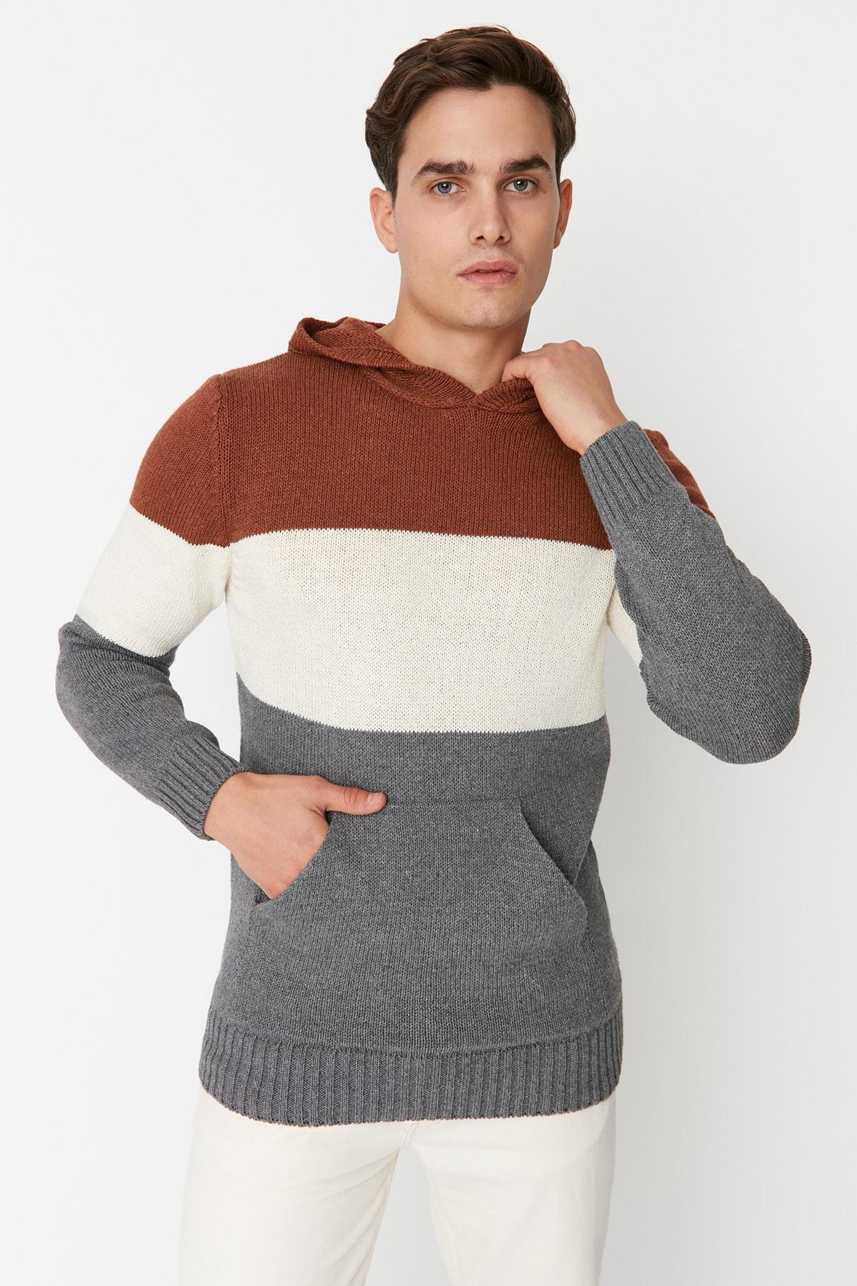 Multicolour Hooded Knitwear Sweater, , large image number 0