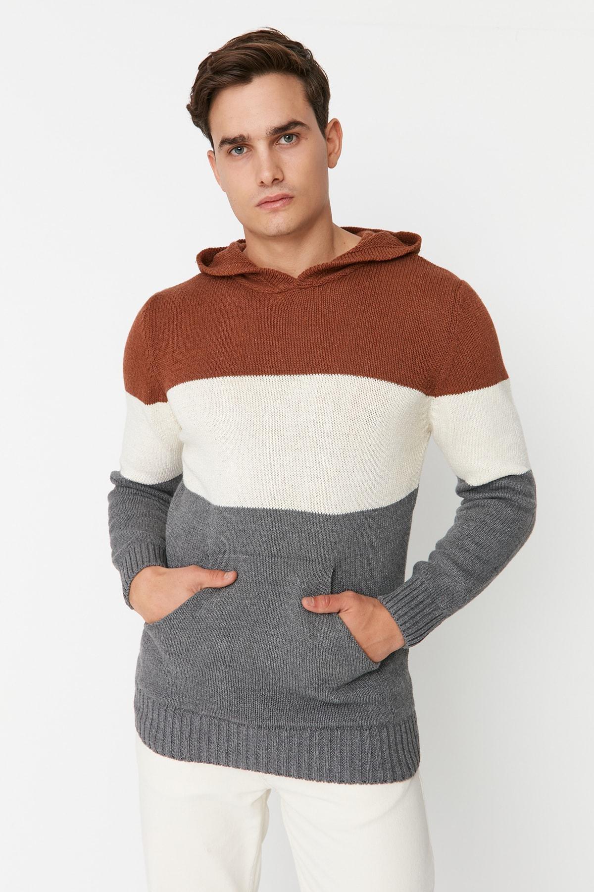 Multicolour Hooded Knitwear Sweater, , large image number 2