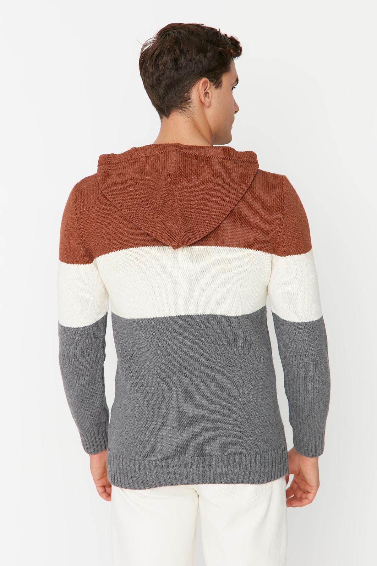 Multicolour Hooded Knitwear Sweater, , large image number 4