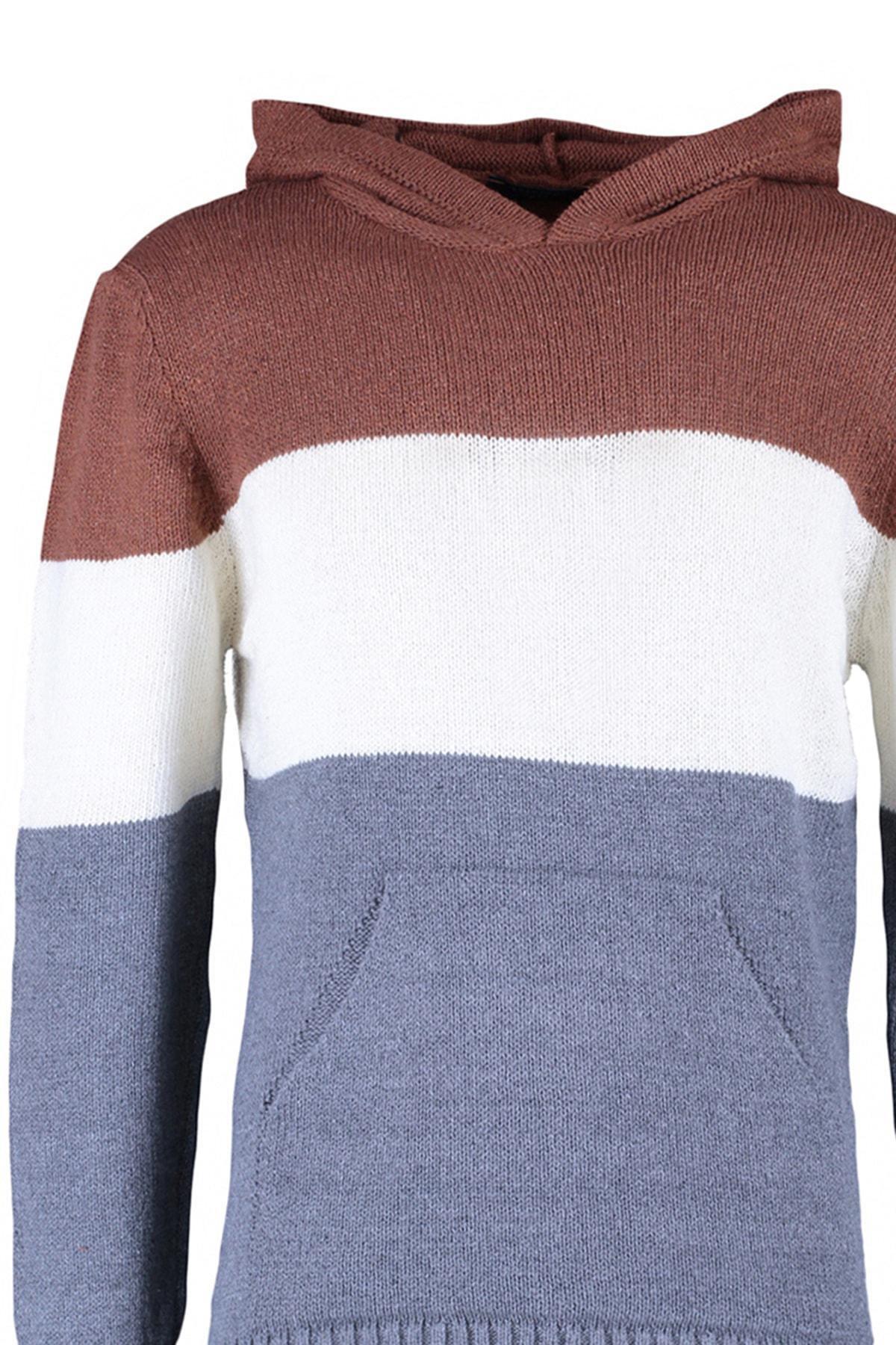 Multicolour Hooded Knitwear Sweater, , large image number 6