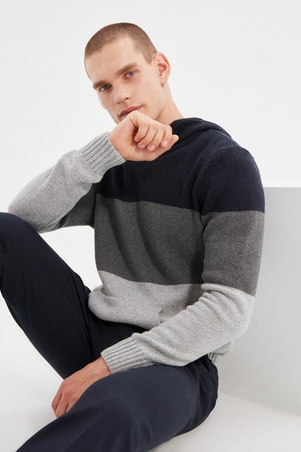 Trendyol - Navy Hooded Sweater