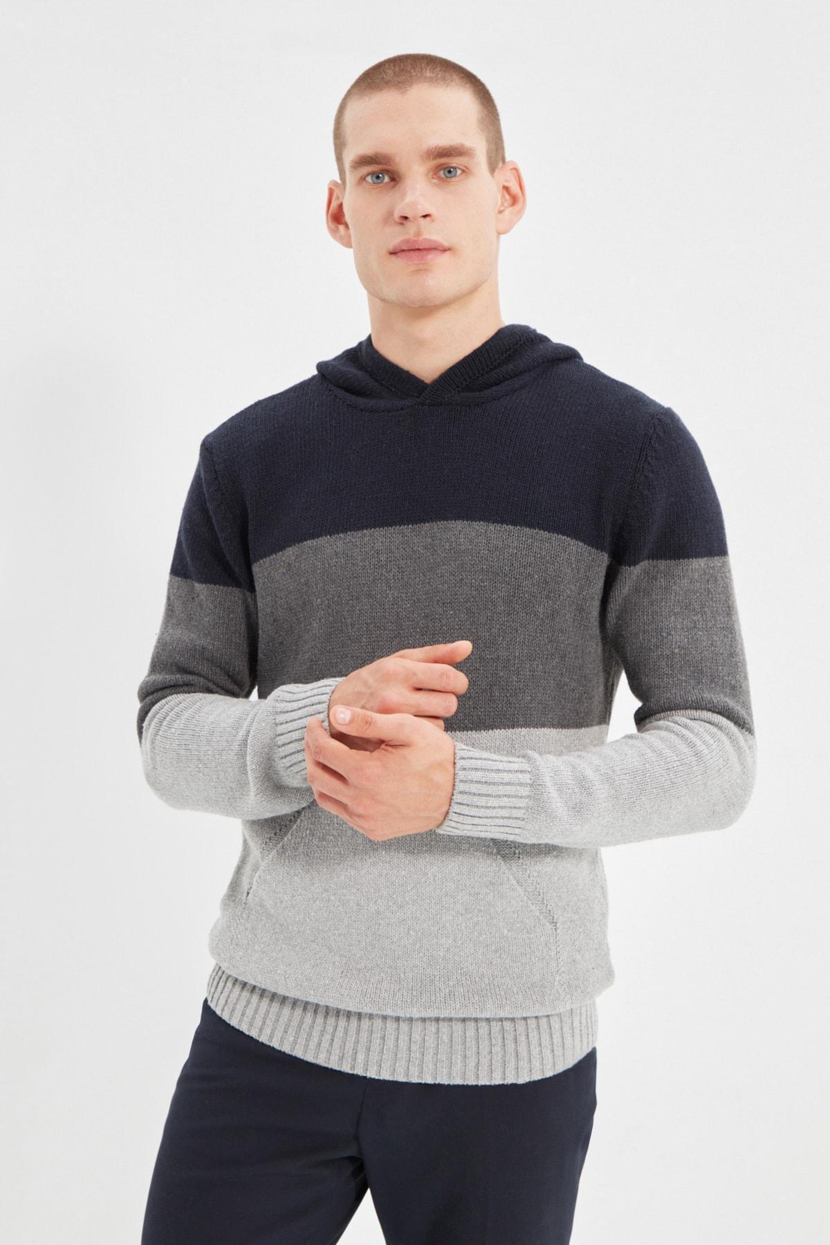 Navy Hooded Sweater, , large image number 1