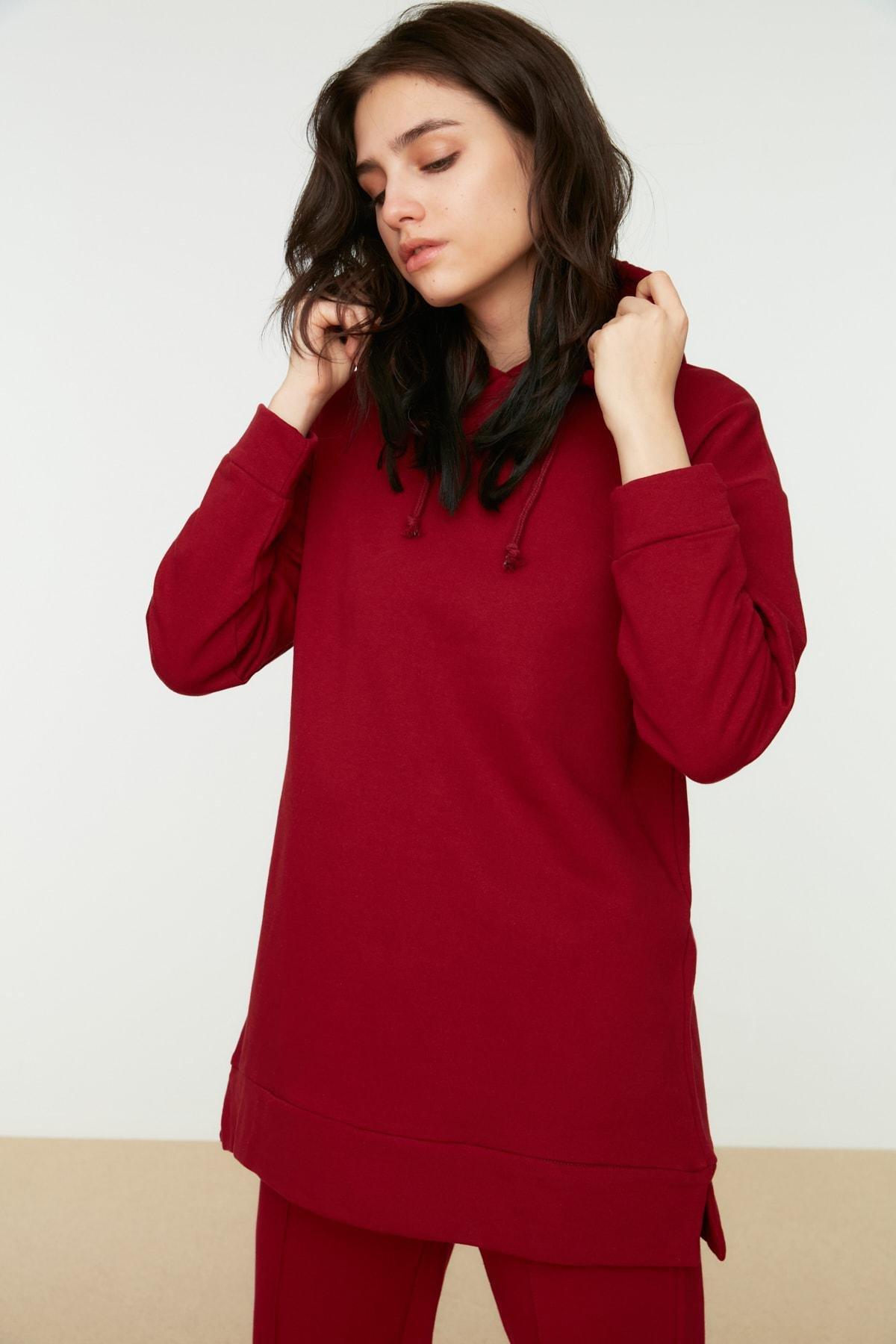 Burgundy Hooded Sweatsuit Set, , large image number 1