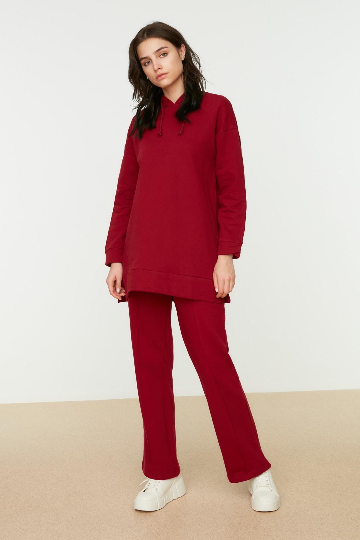 Burgundy Hooded Sweatsuit Set, , large image number 2