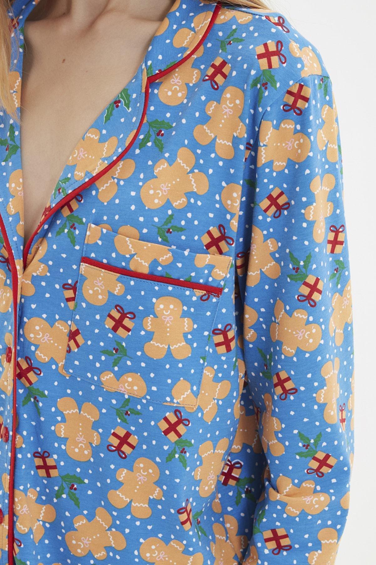 Blue Graphic Pajama Set, , large image number 2