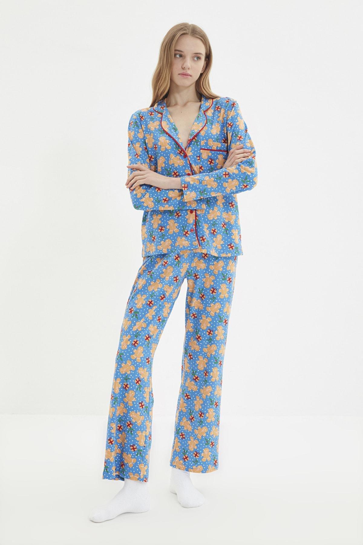 Blue Graphic Pajama Set, , large image number 3