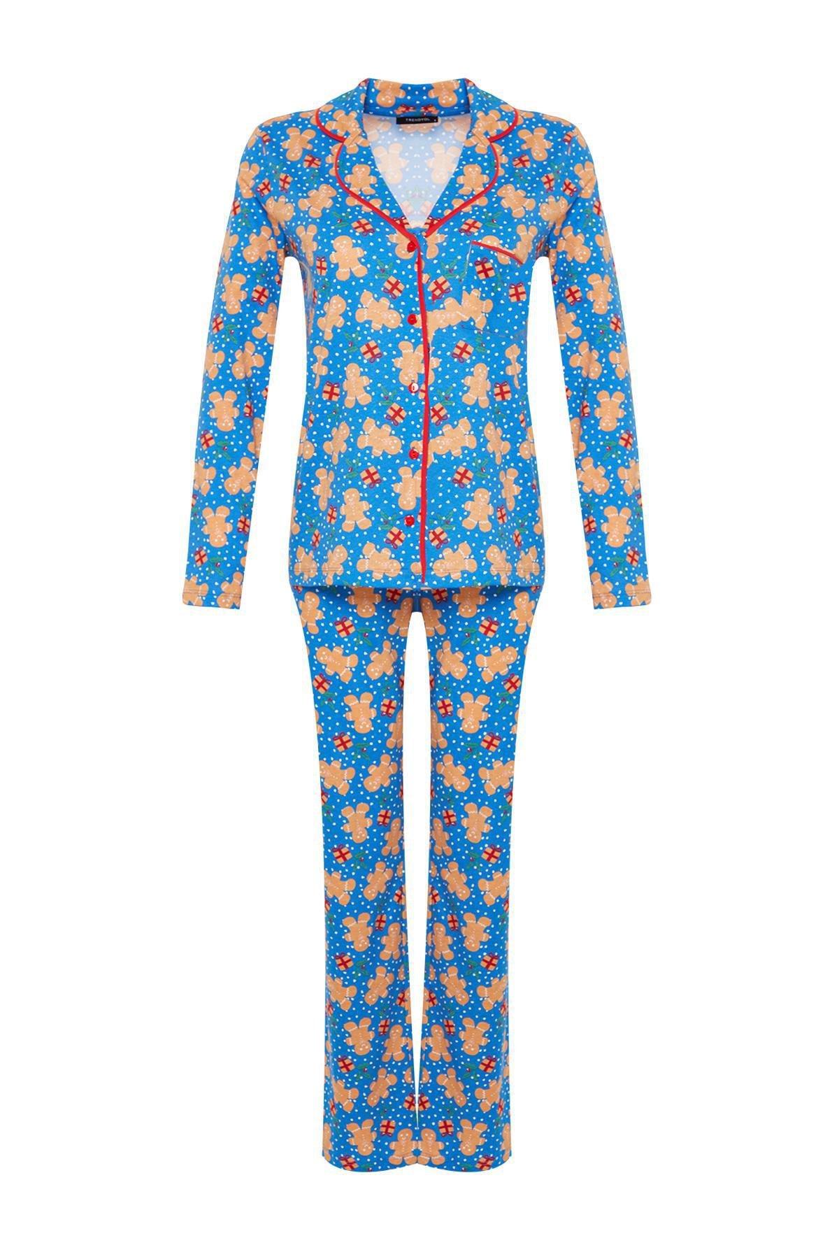 Blue Graphic Pajama Set, , large image number 6