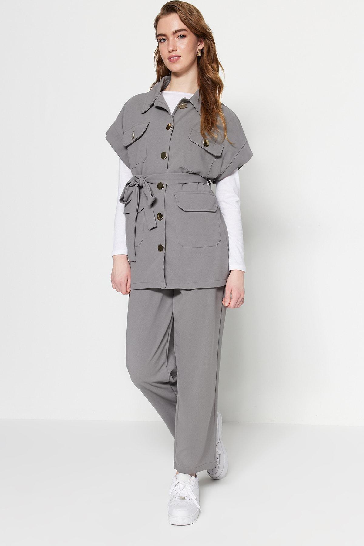 Grey Relaxed Co-Ord Set, Gray, large image number 0