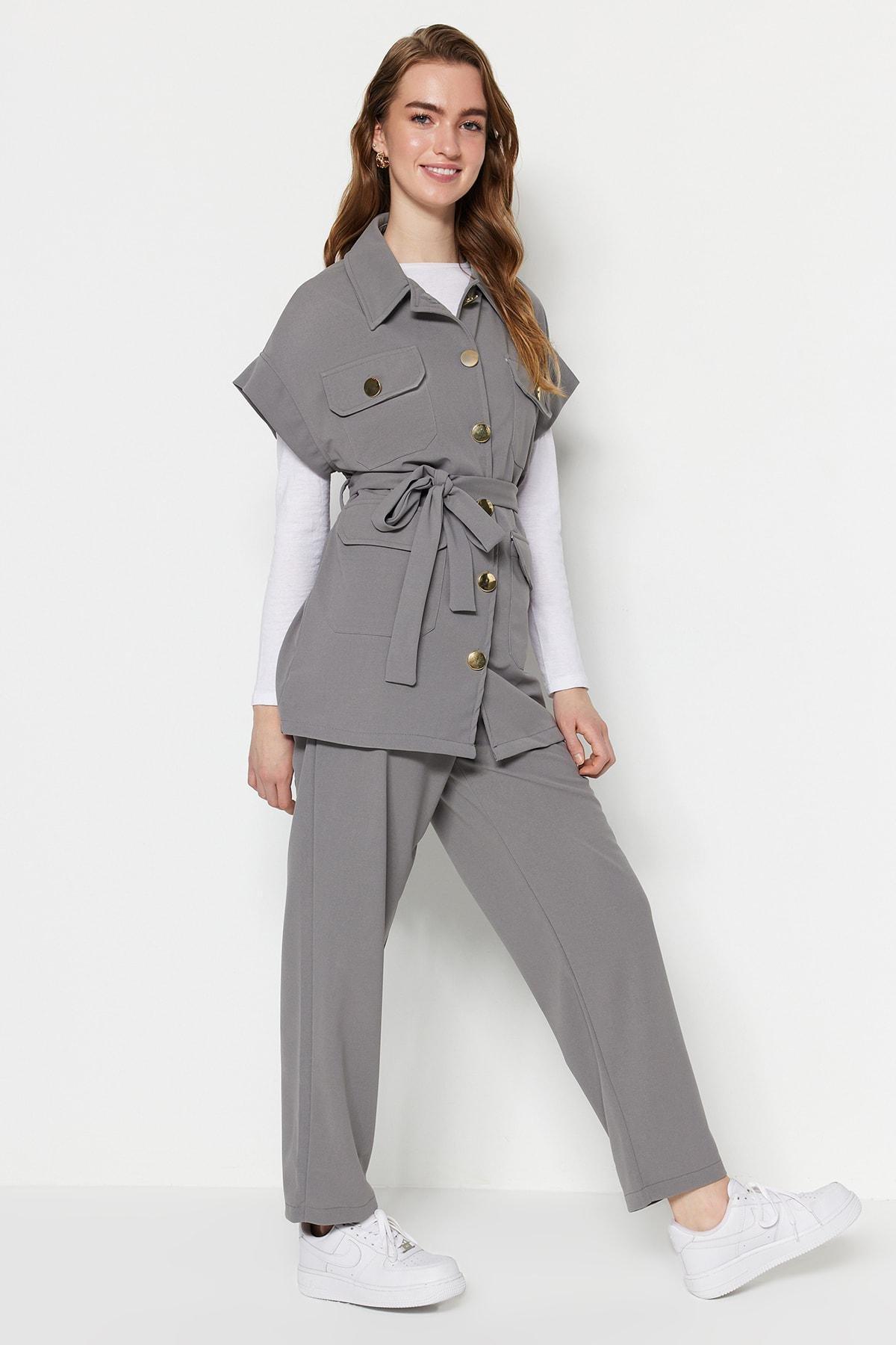 Grey Relaxed Co-Ord Set, Gray, large image number 1