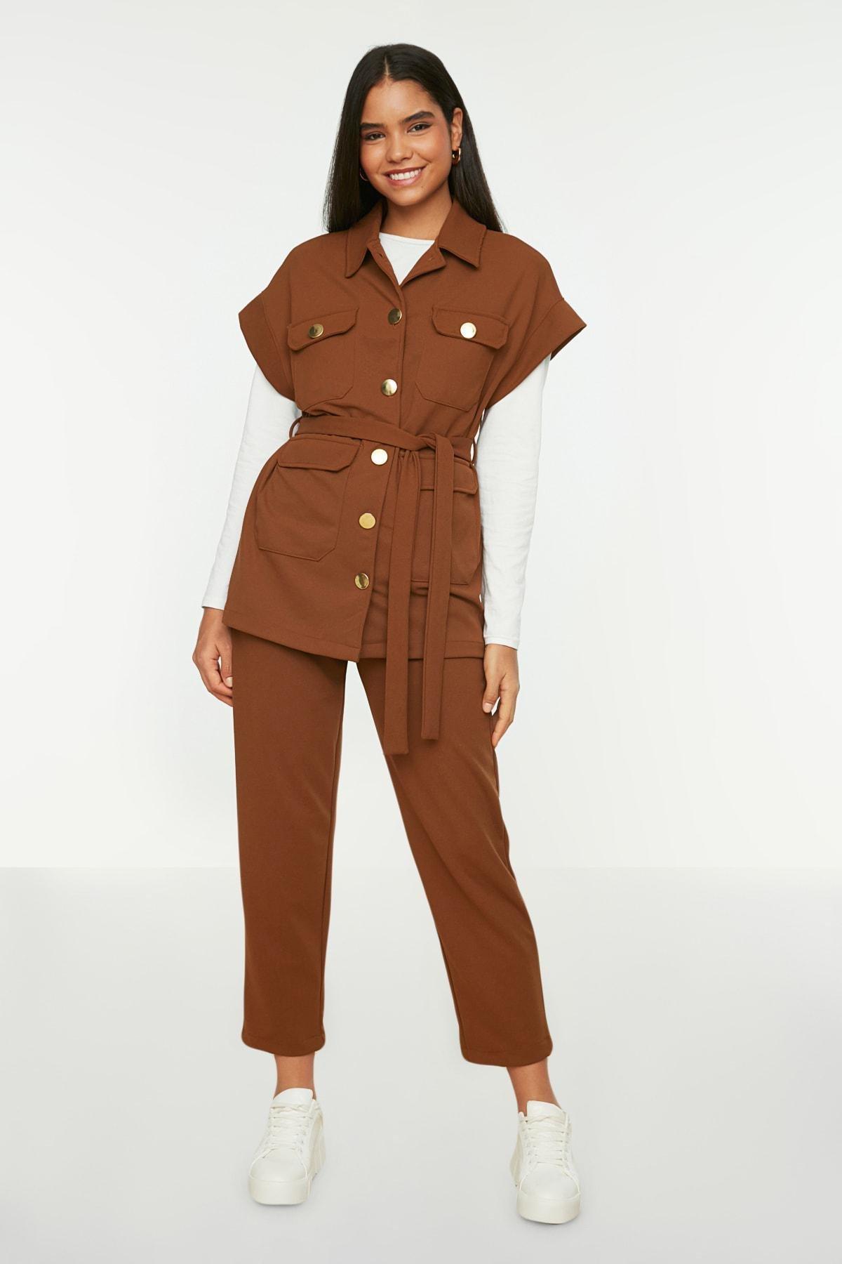 Brown Relaxed Co-Ord Set, Brown, large image number 0