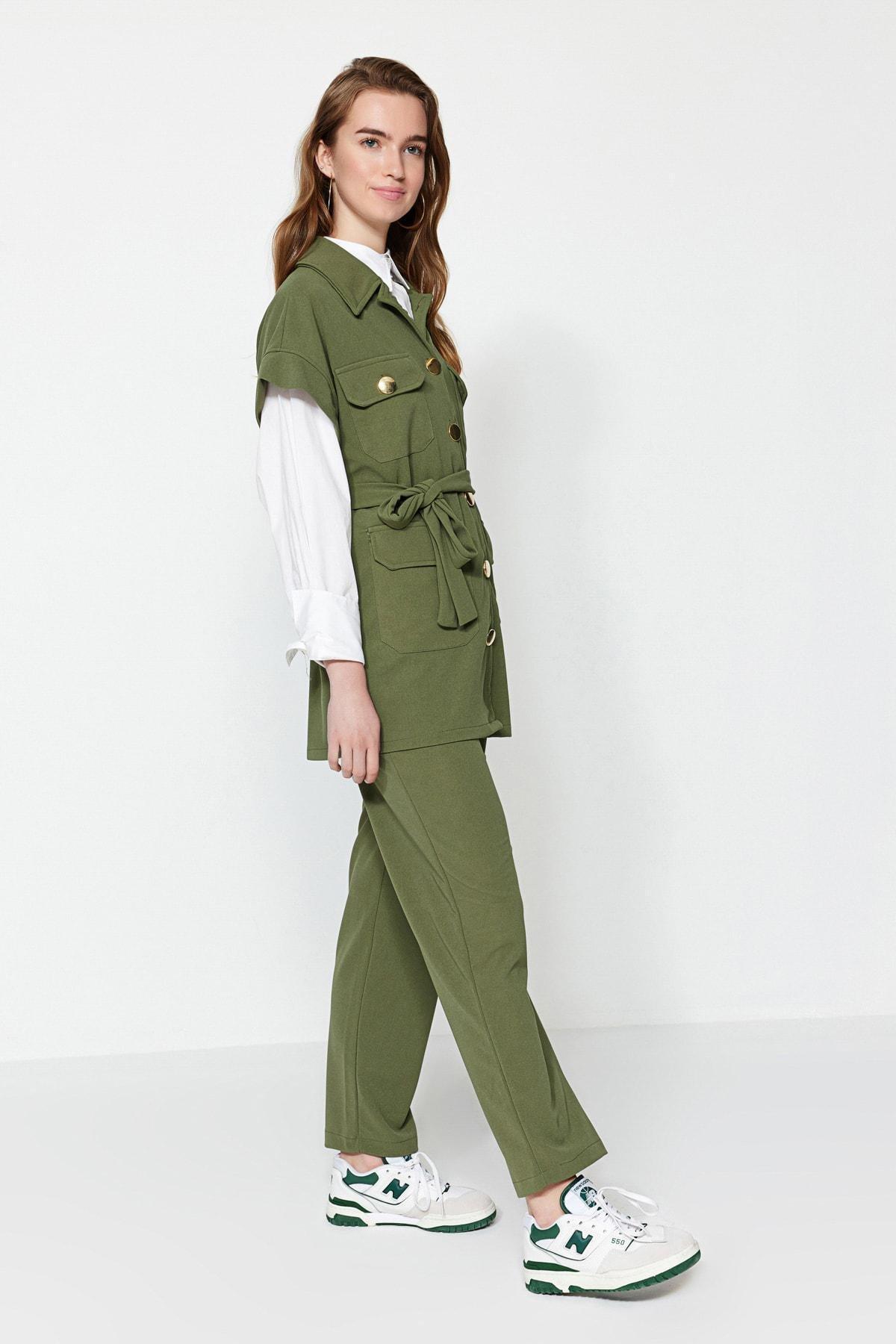 Khaki Fitted Co-Ord Set, Khaki, large image number 1