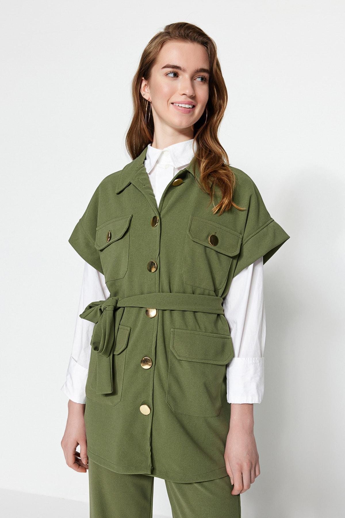 Khaki Fitted Co-Ord Set, Khaki, large image number 2