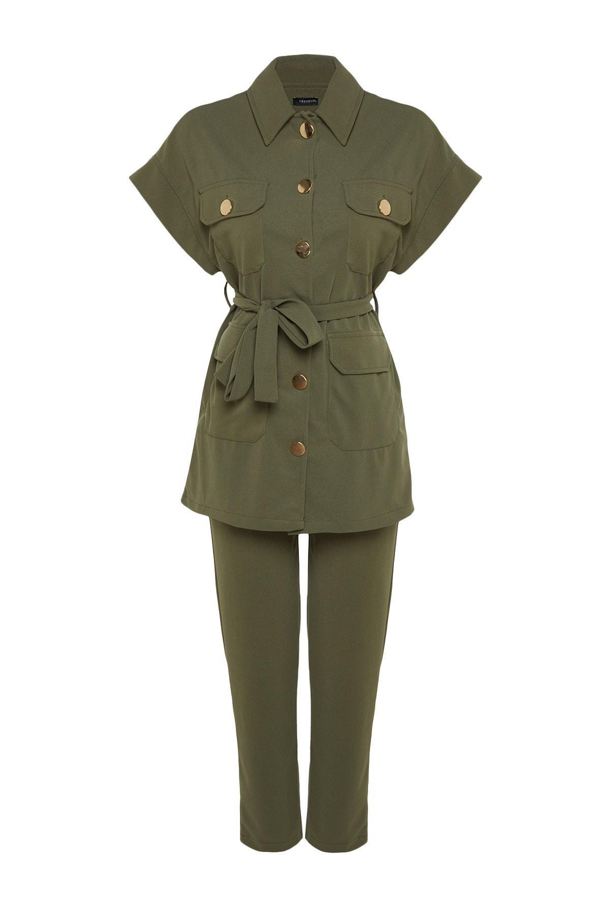 Khaki Fitted Co-Ord Set, Khaki, large image number 6