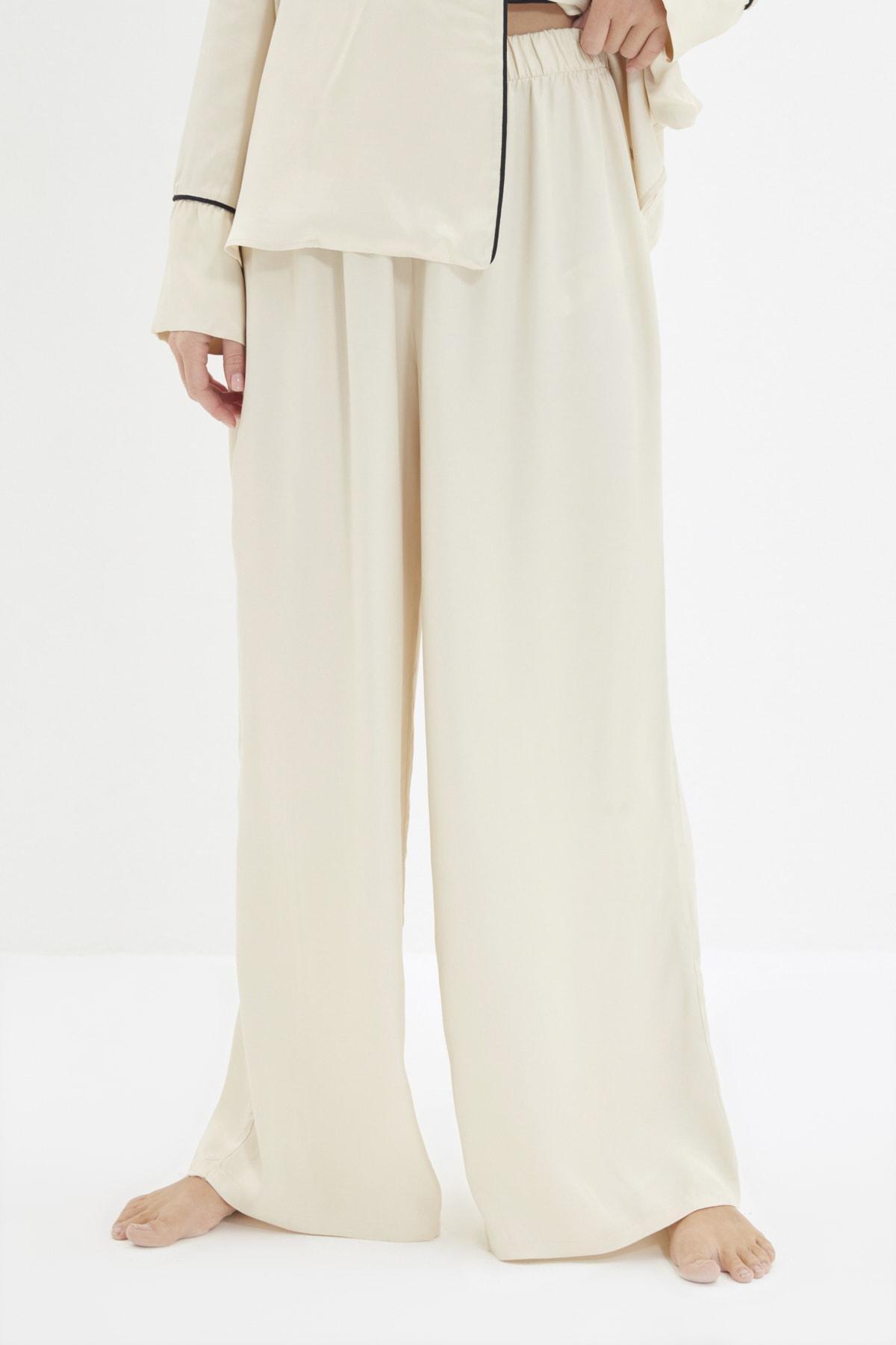 Beige Double-Breasted Pajama Set, , large image number 5
