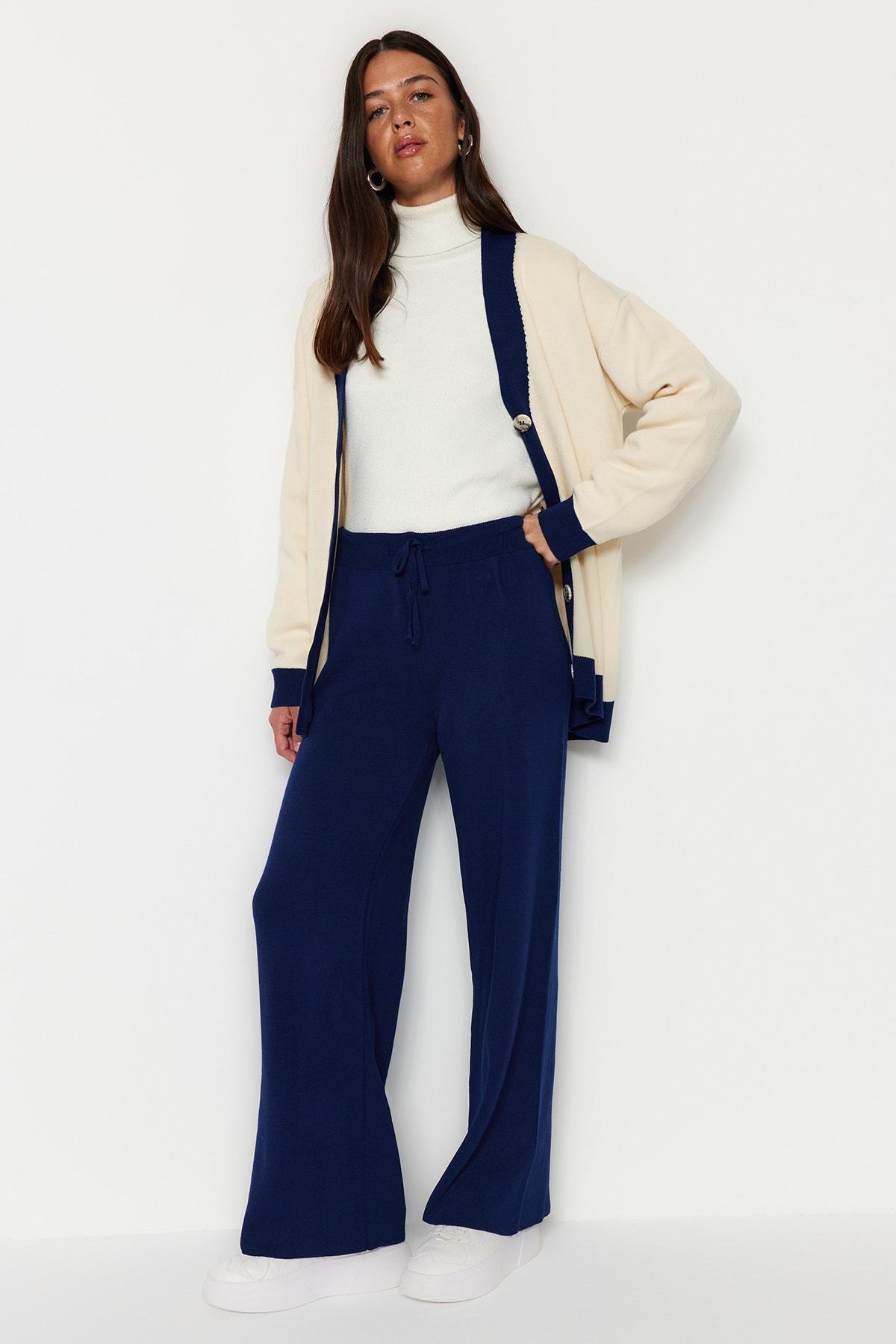 Navy V Neck Co-Ord Set, , large image number 2
