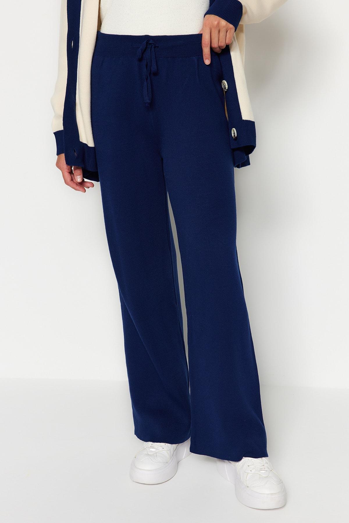 Navy V Neck Co-Ord Set, Dark blue, large image number 5