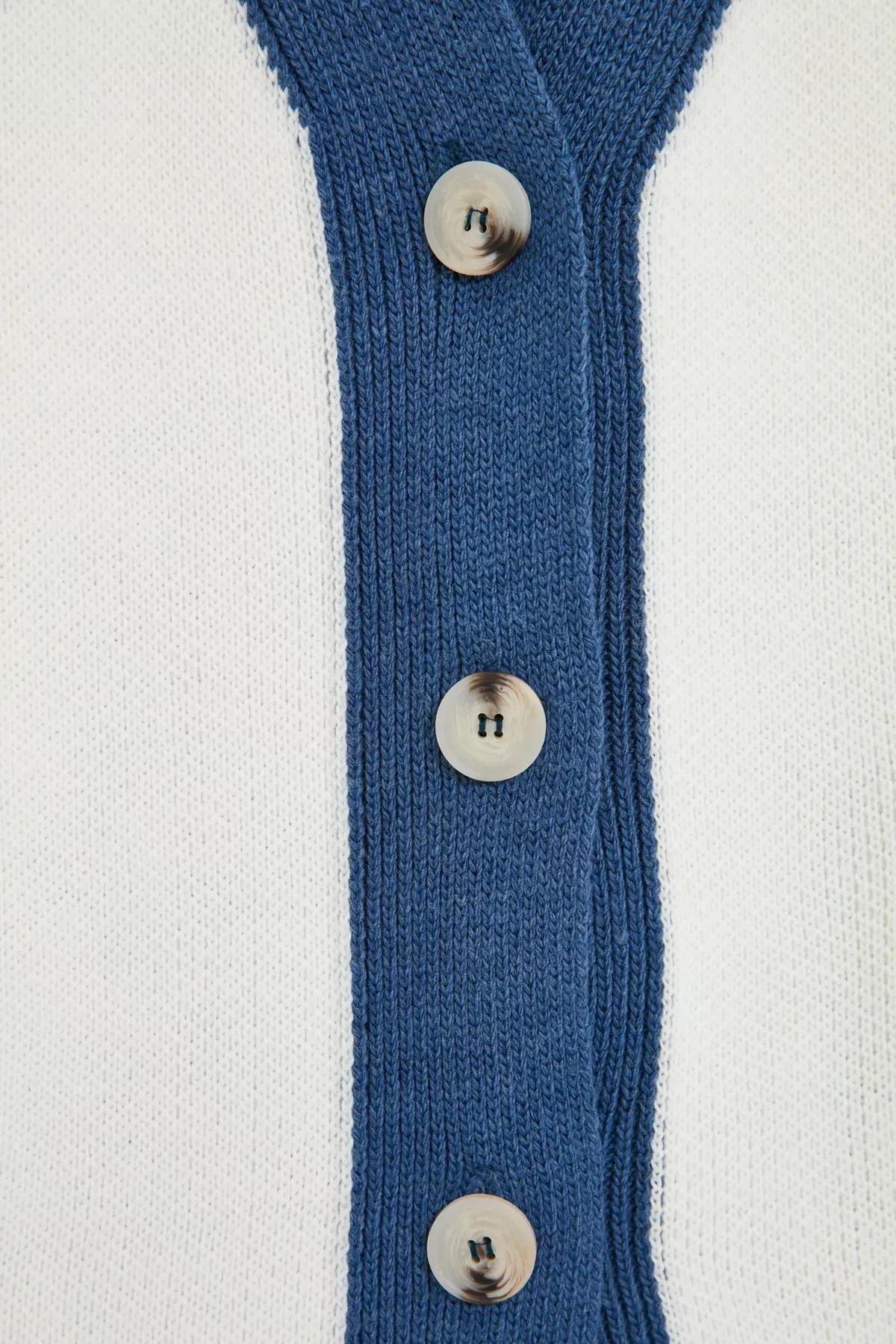 Navy V Neck Co-Ord Set, Dark blue, large image number 6