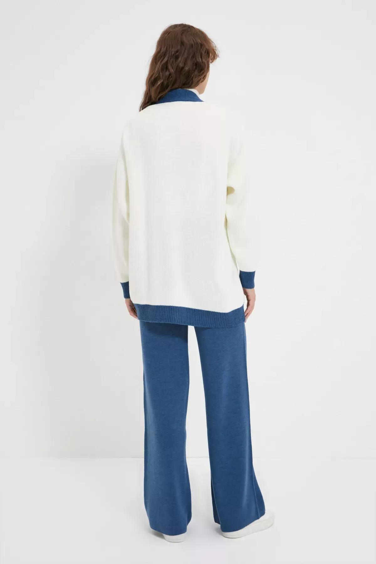 Navy V Neck Co-Ord Set, Dark blue, large image number 8