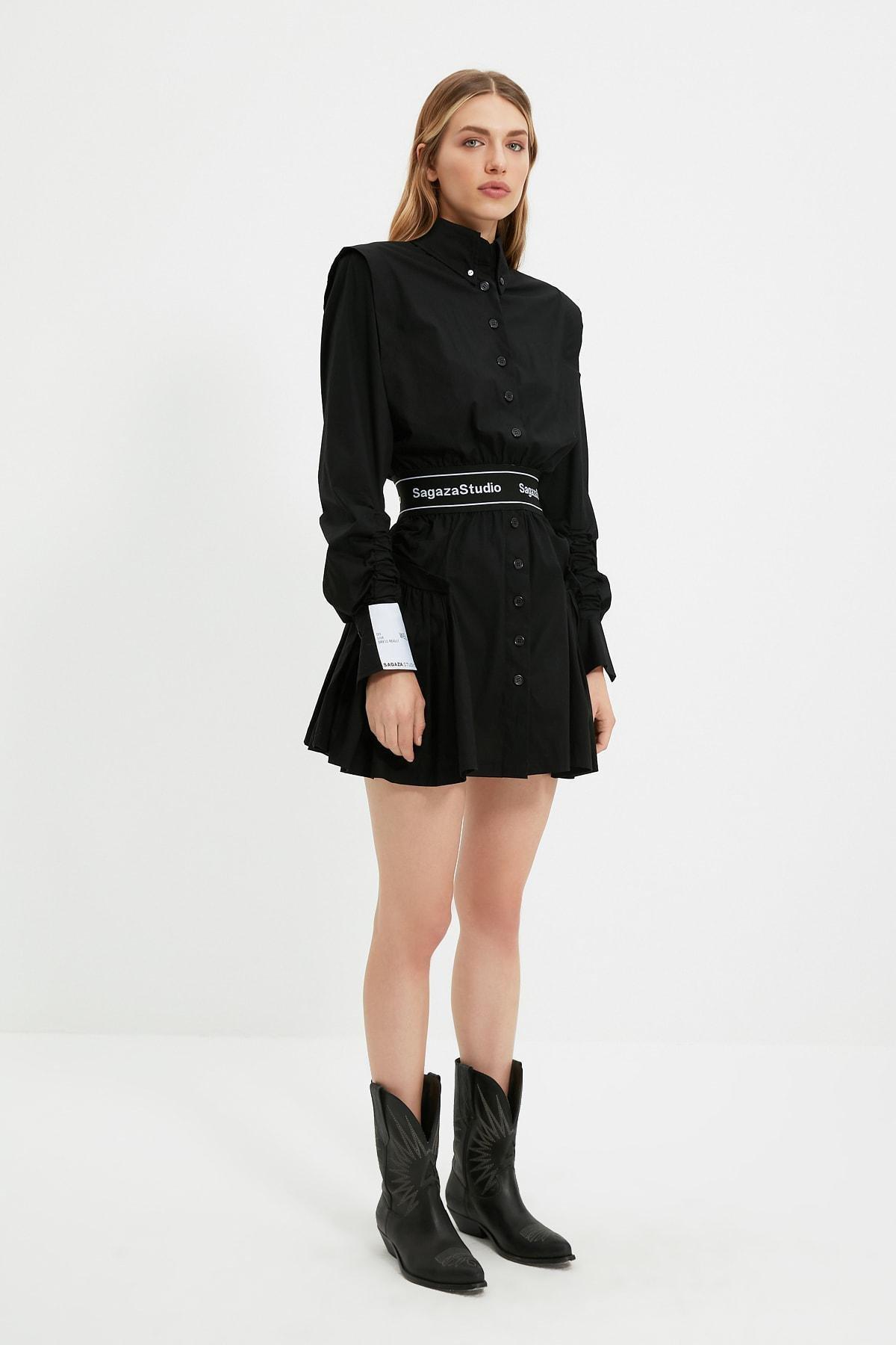 Black Skater Mini Dress, , large image number 7