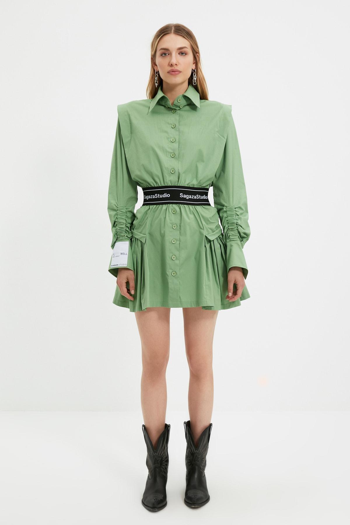 Green Skater Mini Dress, , large image number 2