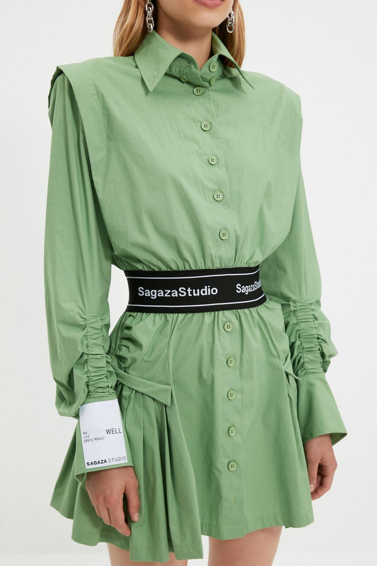 Green Skater Mini Dress, , large image number 4