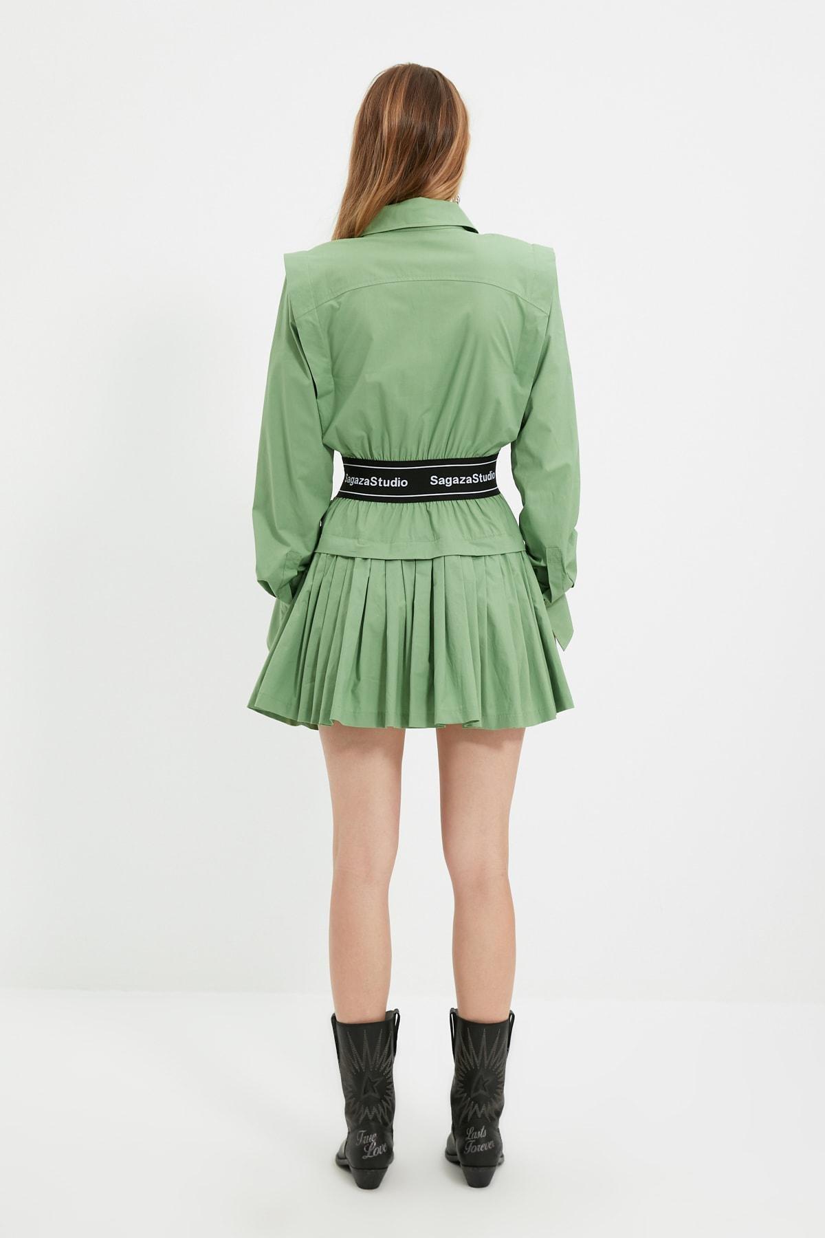 Green Skater Mini Dress, , large image number 6
