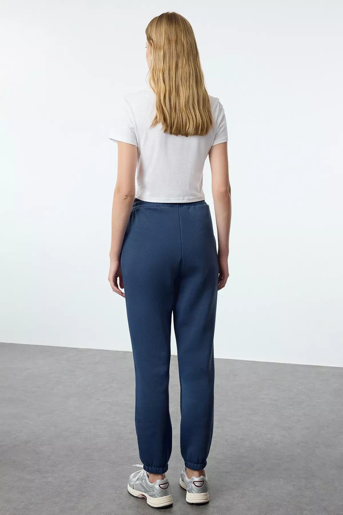 Blue Knitted Sweatpants, , large image number 4