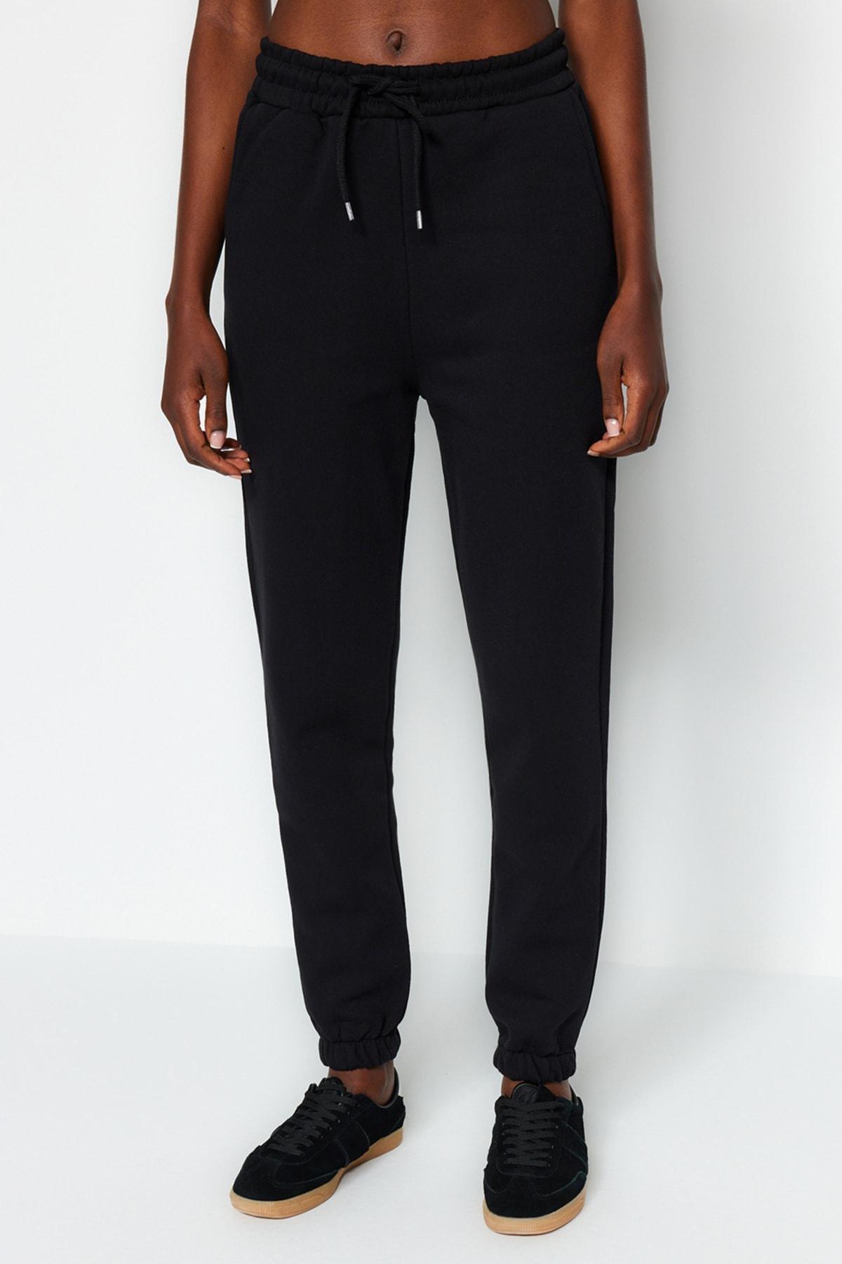 Black Knitted Sweatpants, , large image number 2