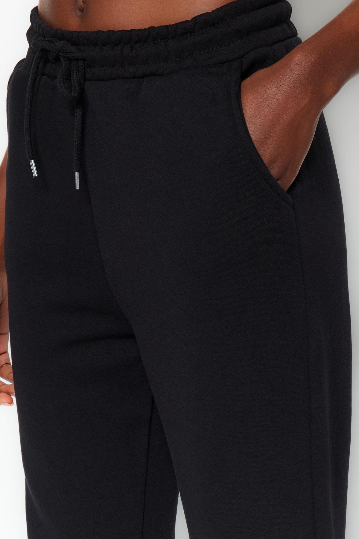 Black Knitted Sweatpants, , large image number 3