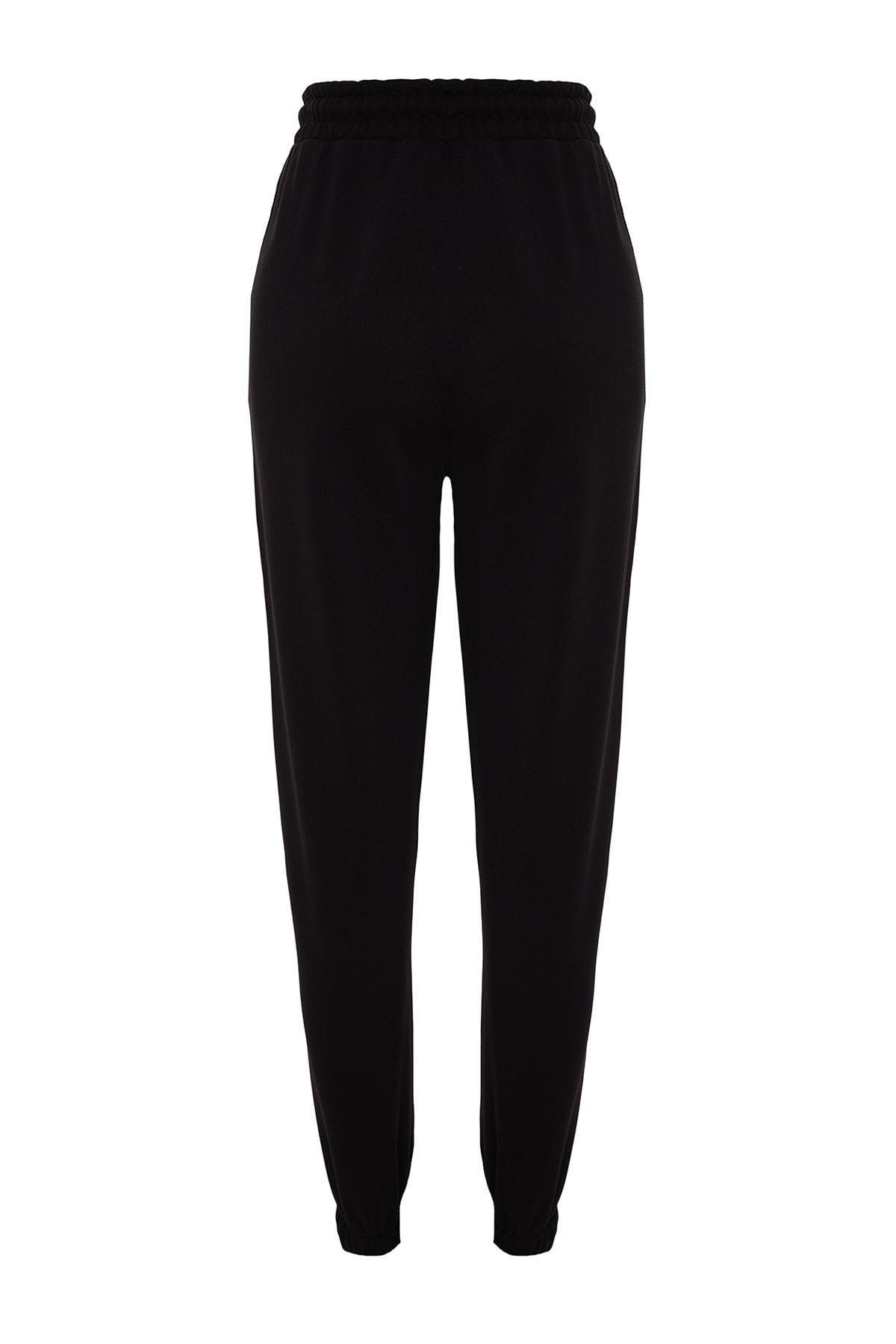 Black Knitted Sweatpants, , large image number 6