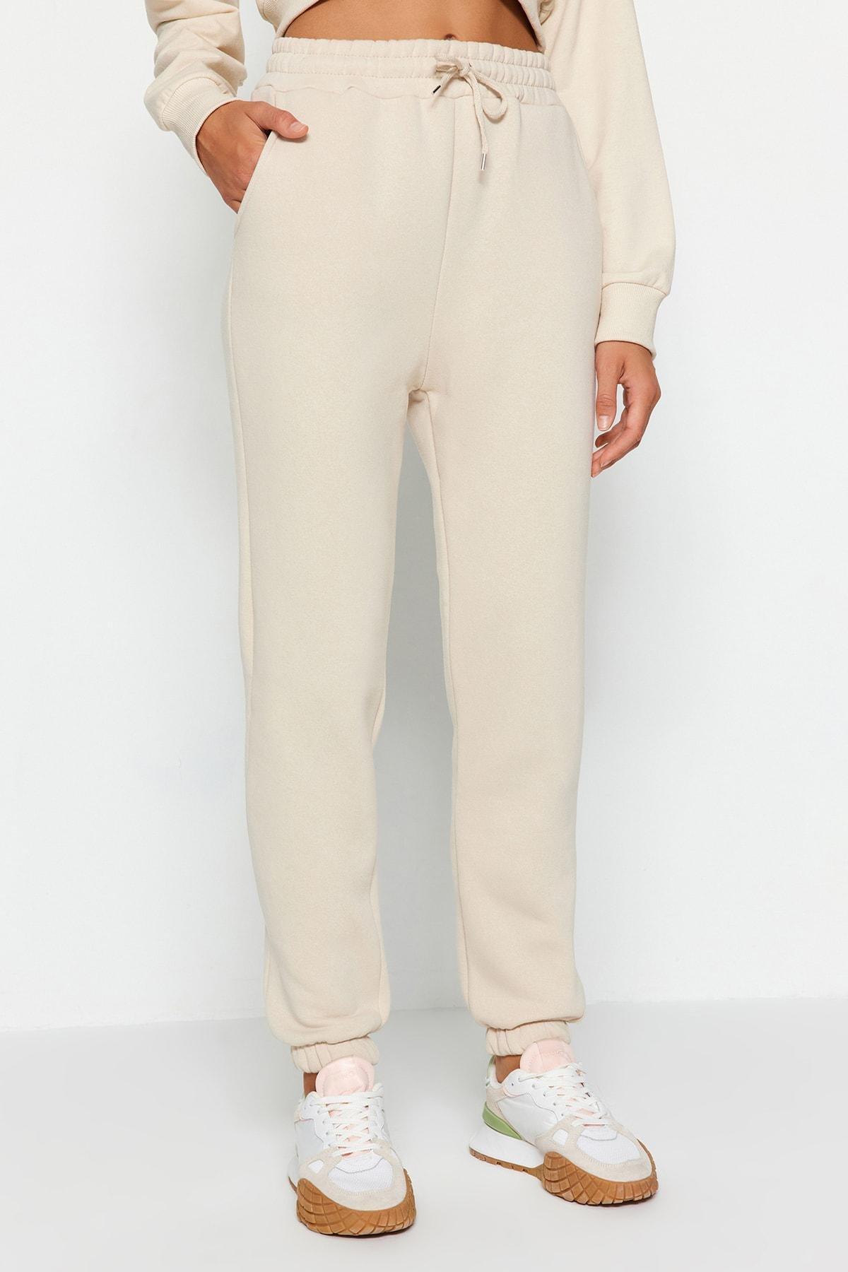 بنطال رياضي مُحاك مبطن بالصوف، بيج, STONE, large image number 3